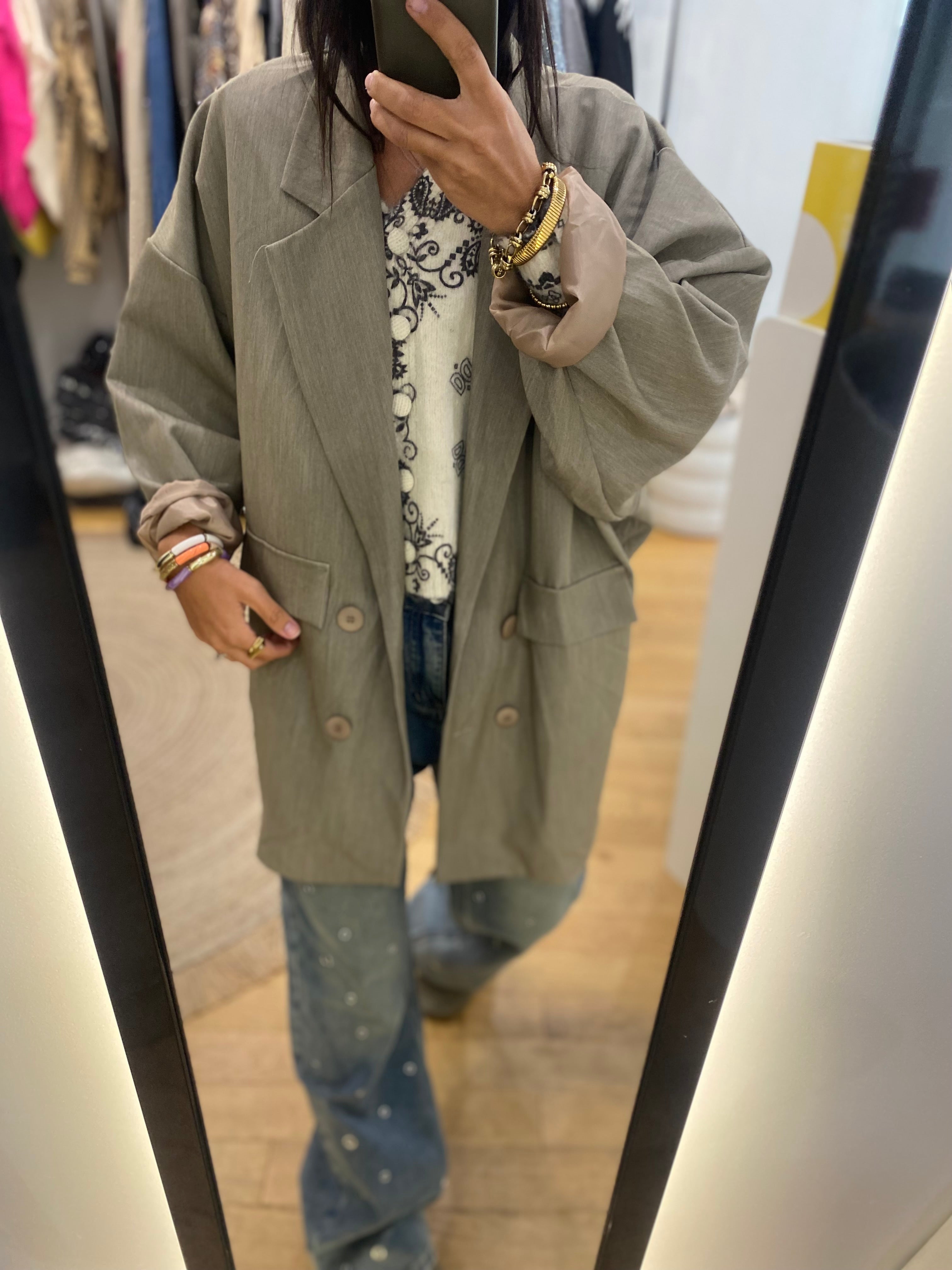 Veste loose « Charlie » taupe