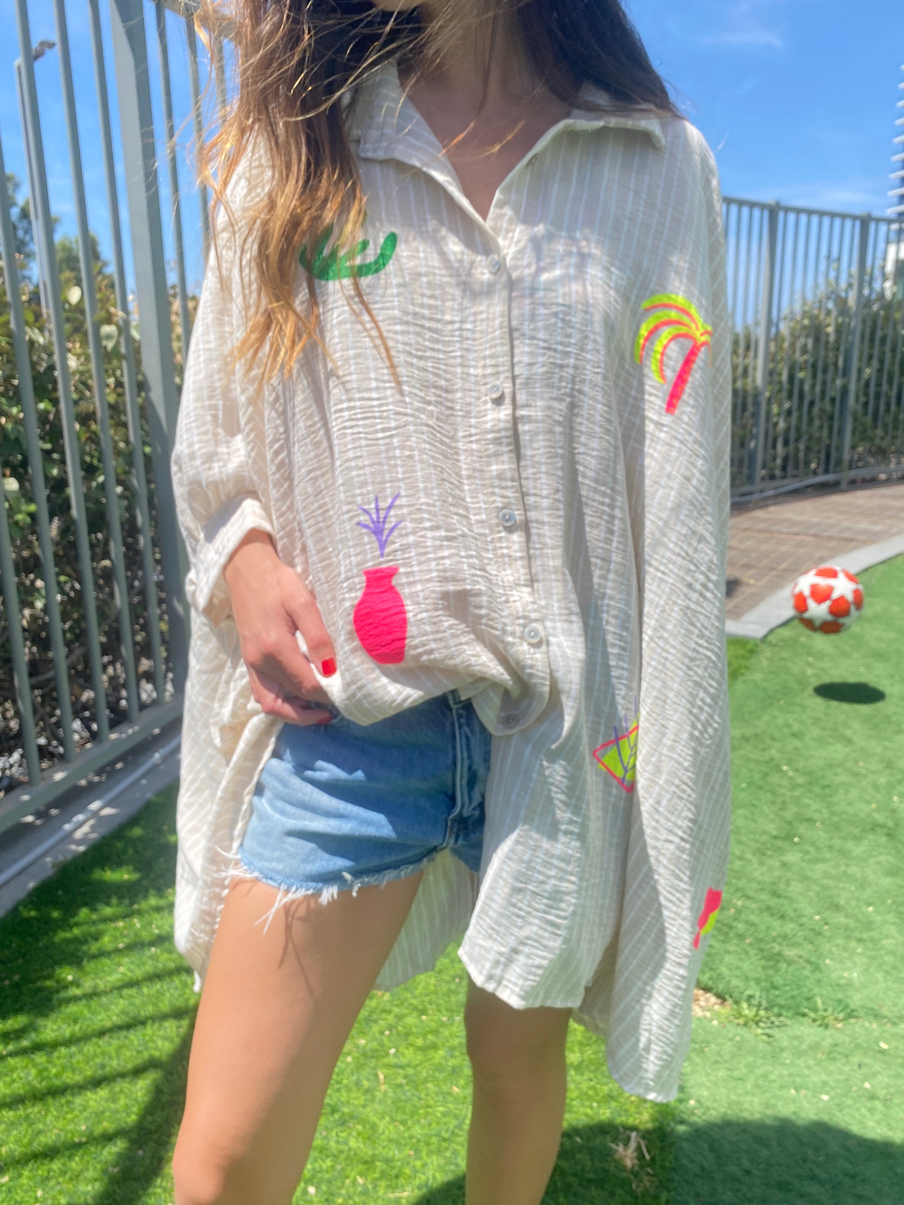Robe Chemise robe « Jill » rayé écru