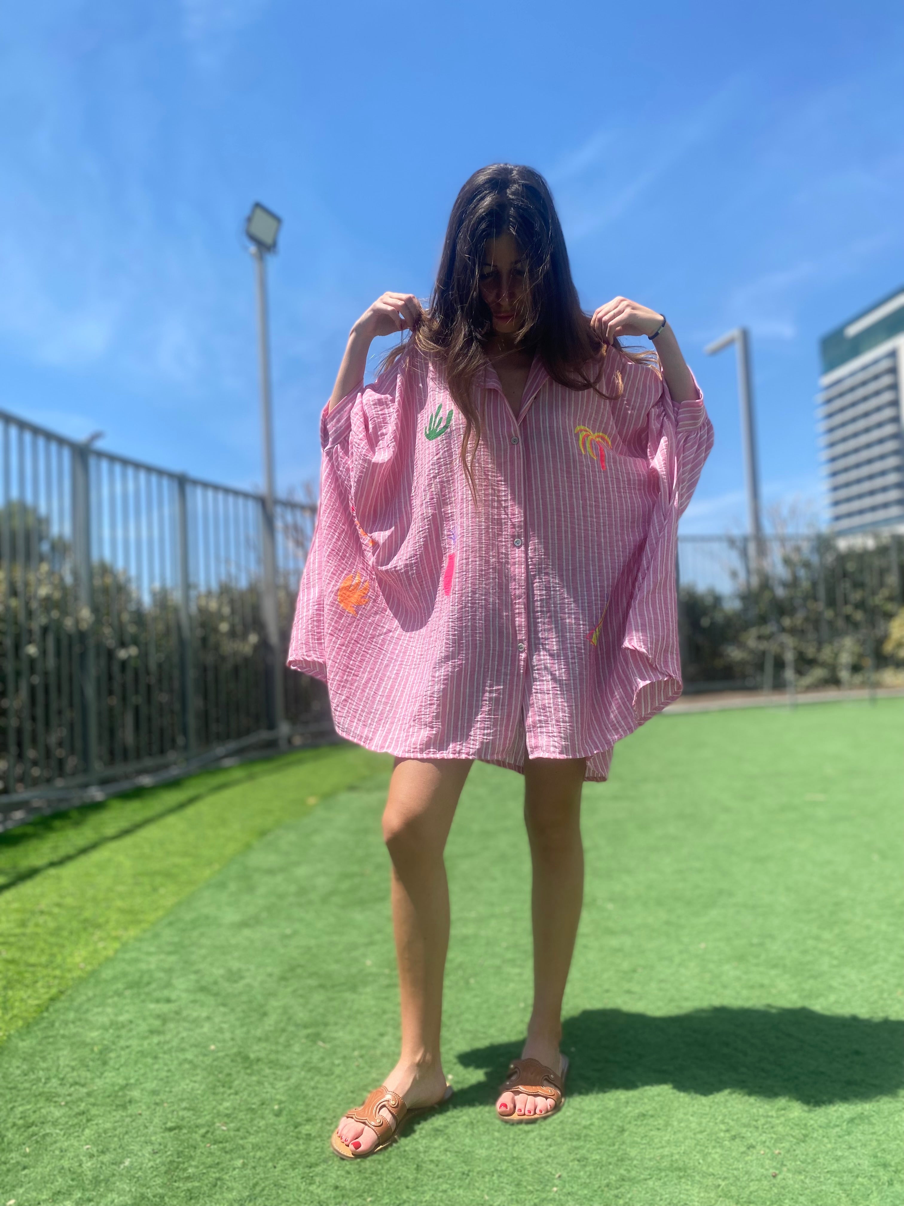 Chemise « Jill » rayé rose