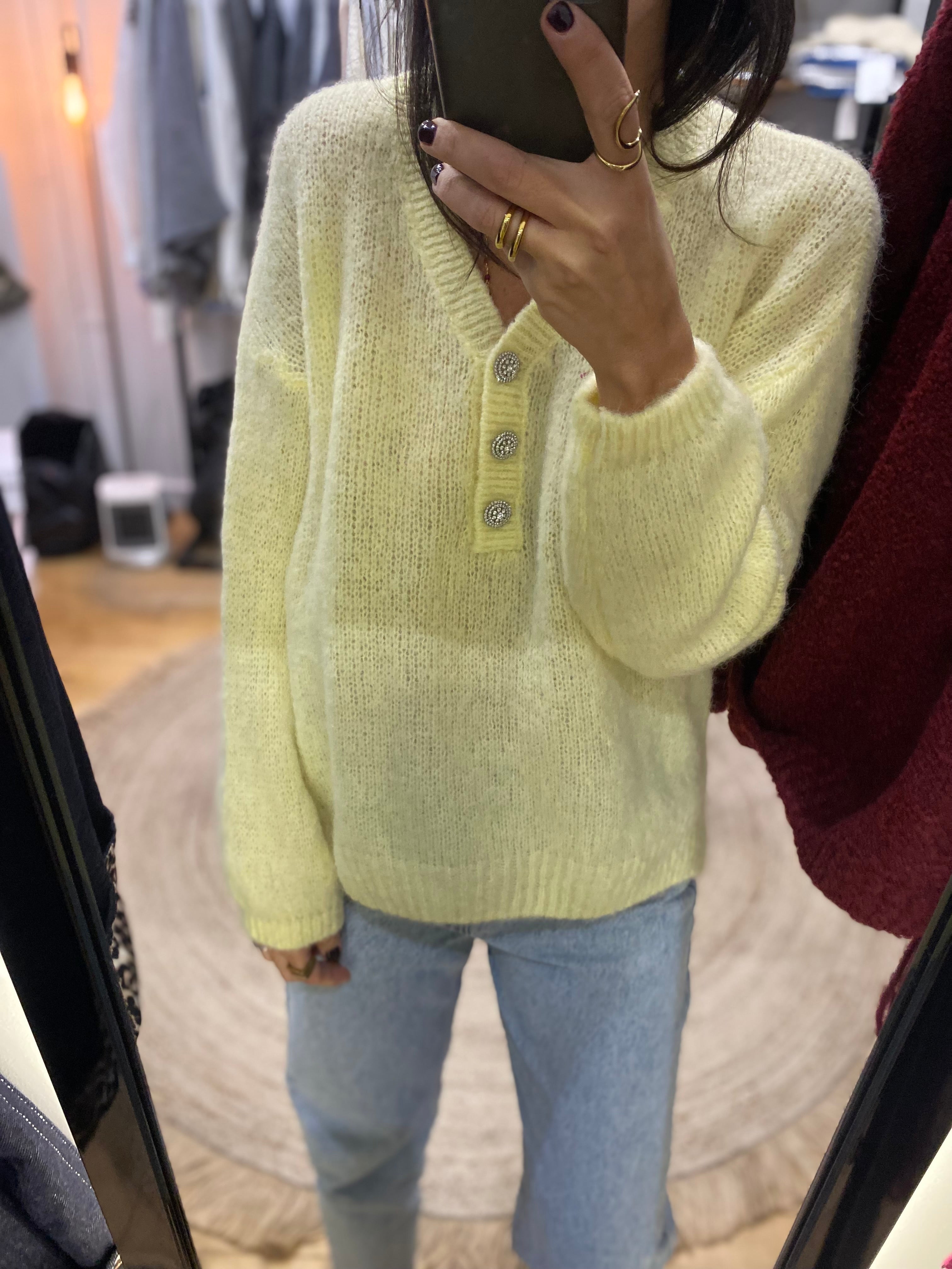 Pull « Debby » jaune poussin