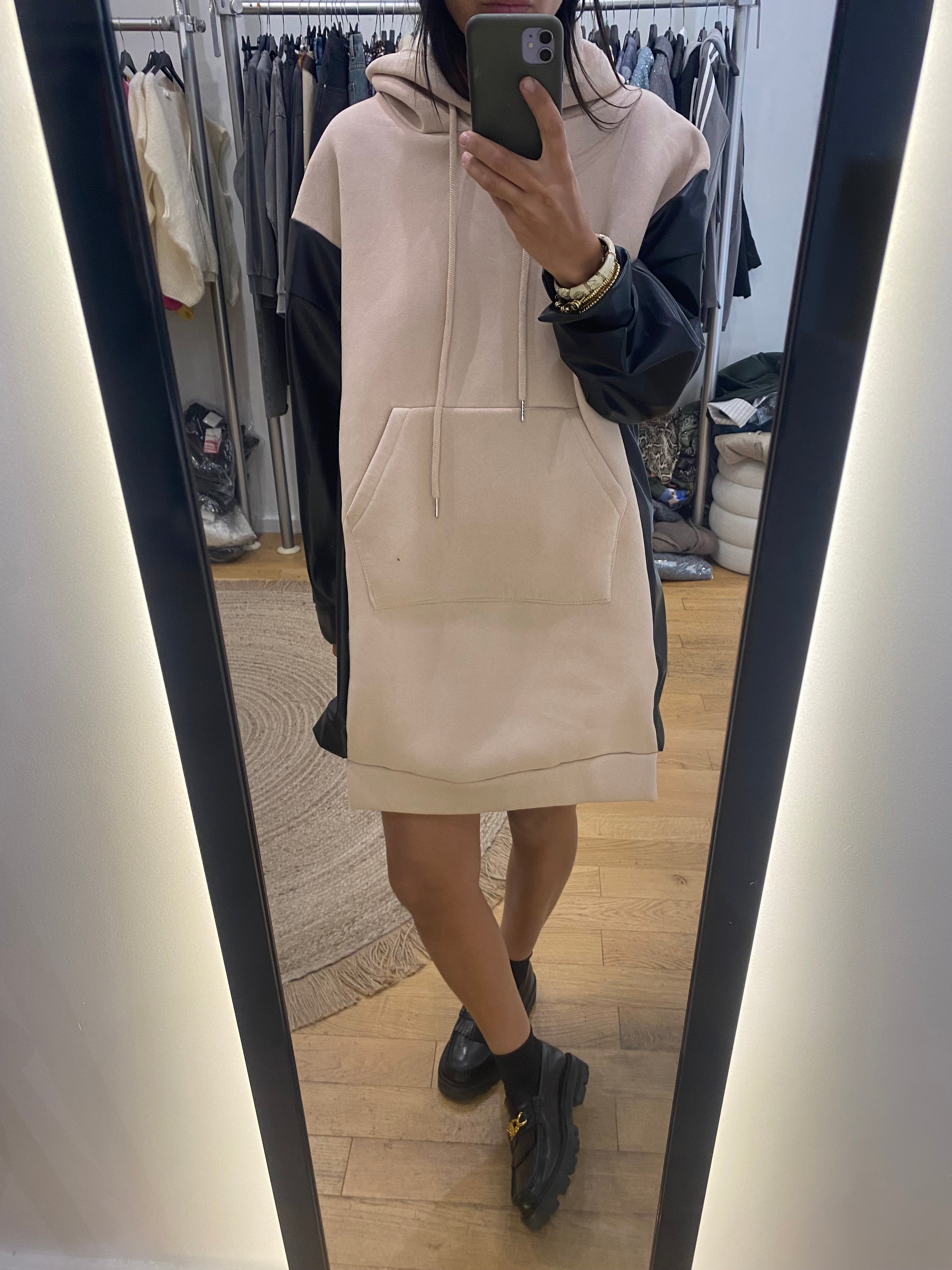 Robe be matière « shaï » beige