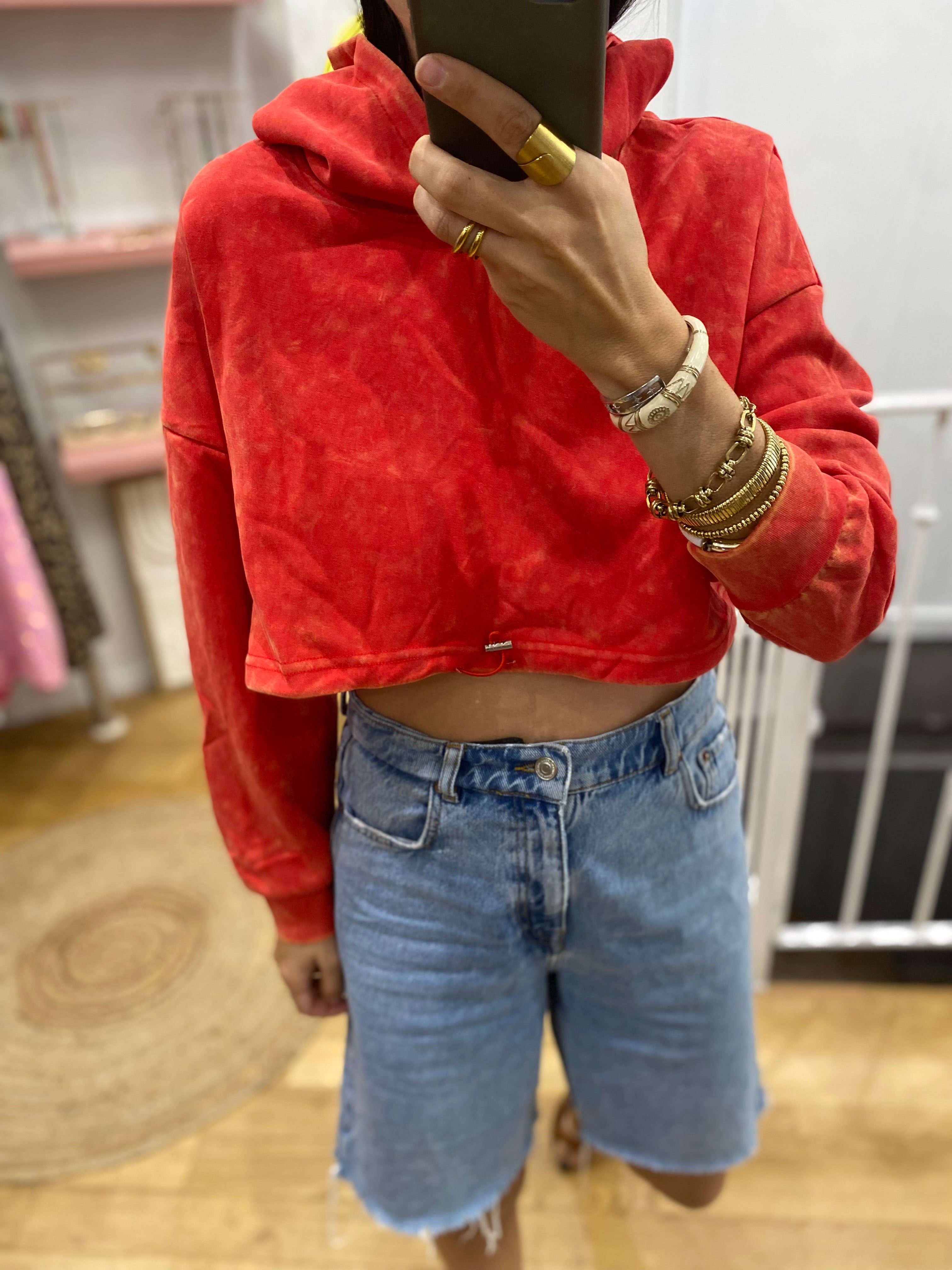 Sweat court « Romy » rouge