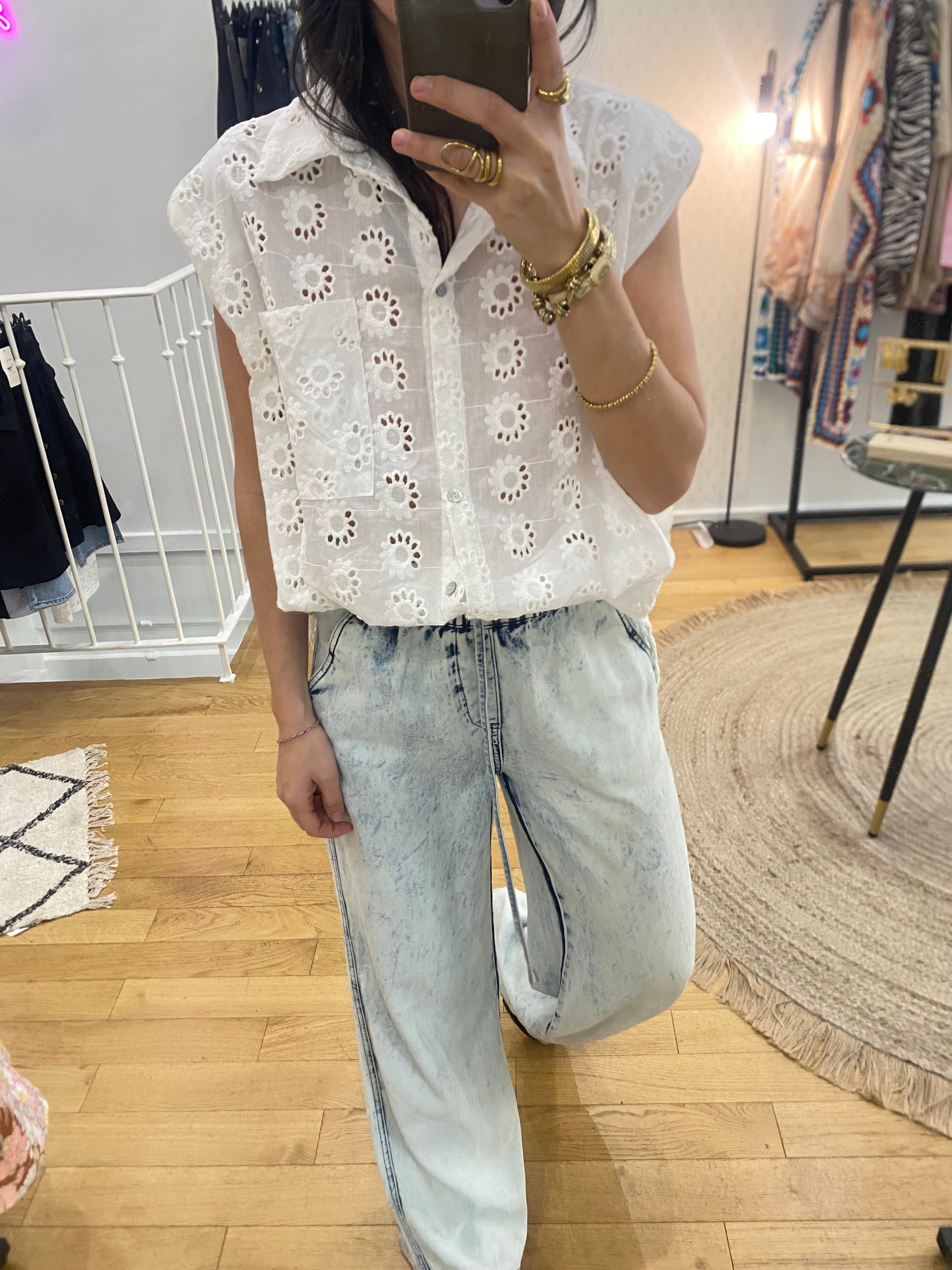 Chemise « Lola » dentelle blanche