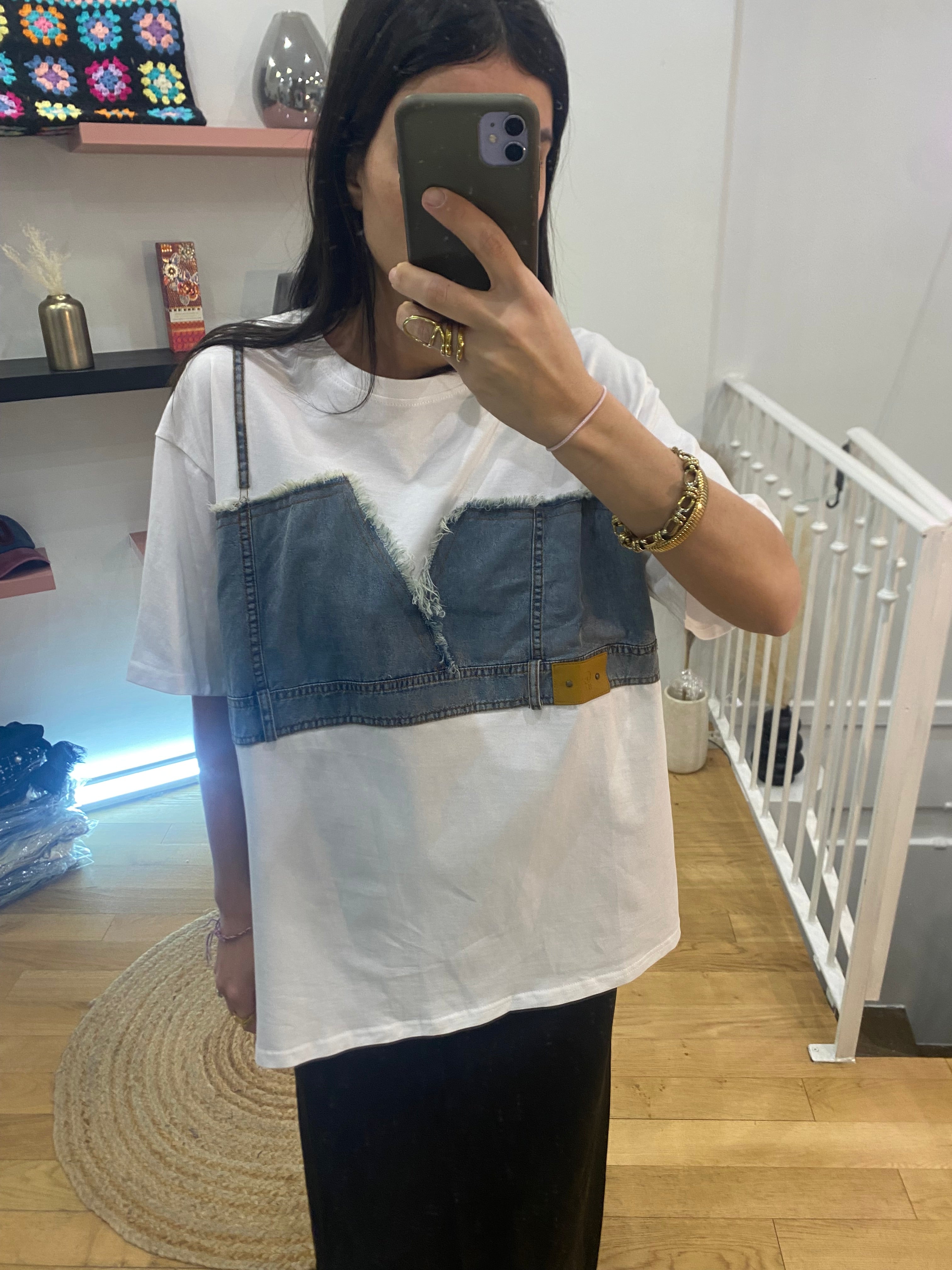 T-shirt bi matière « Lilou »