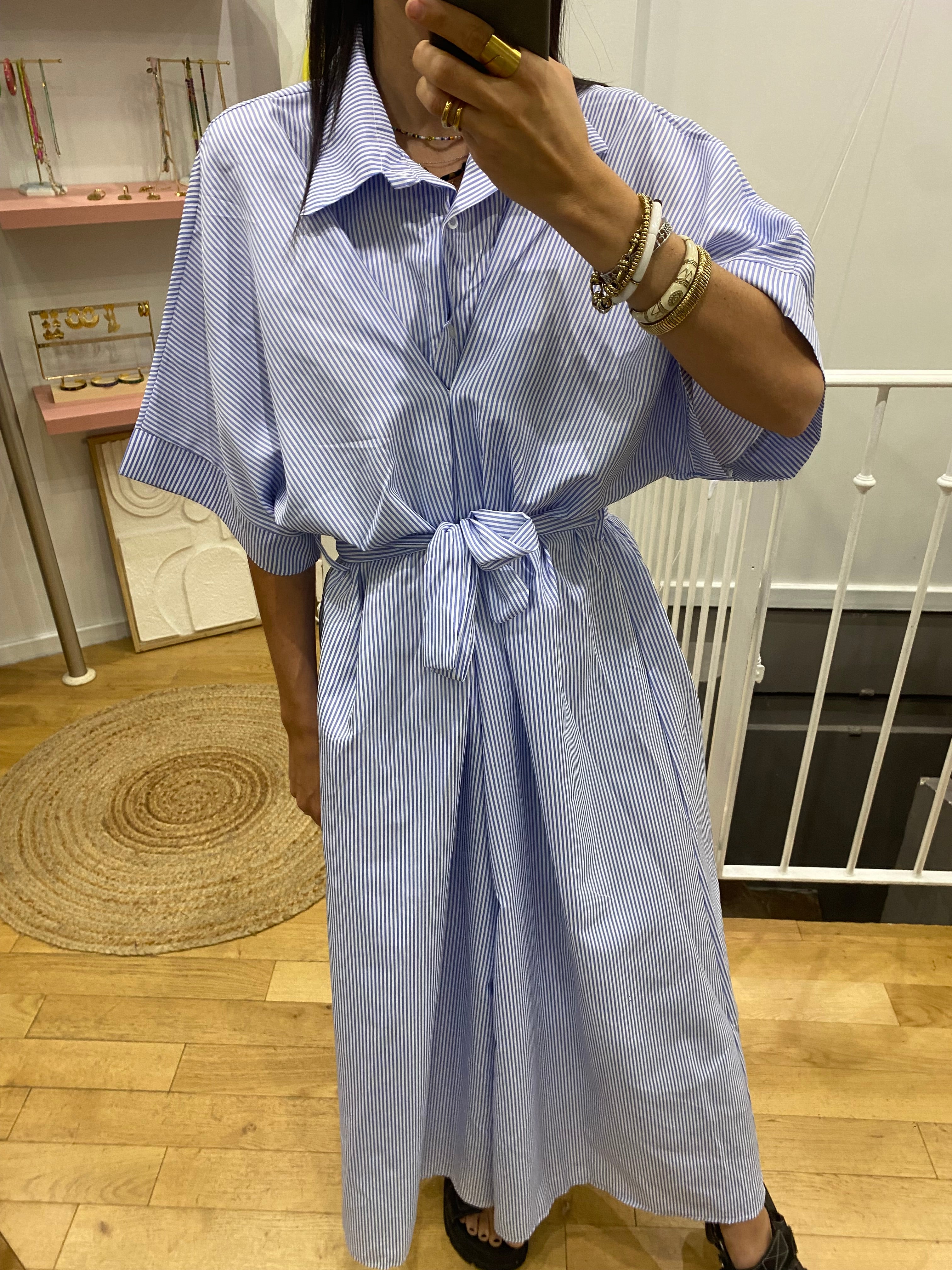 Robe « Julie » rayé bleu