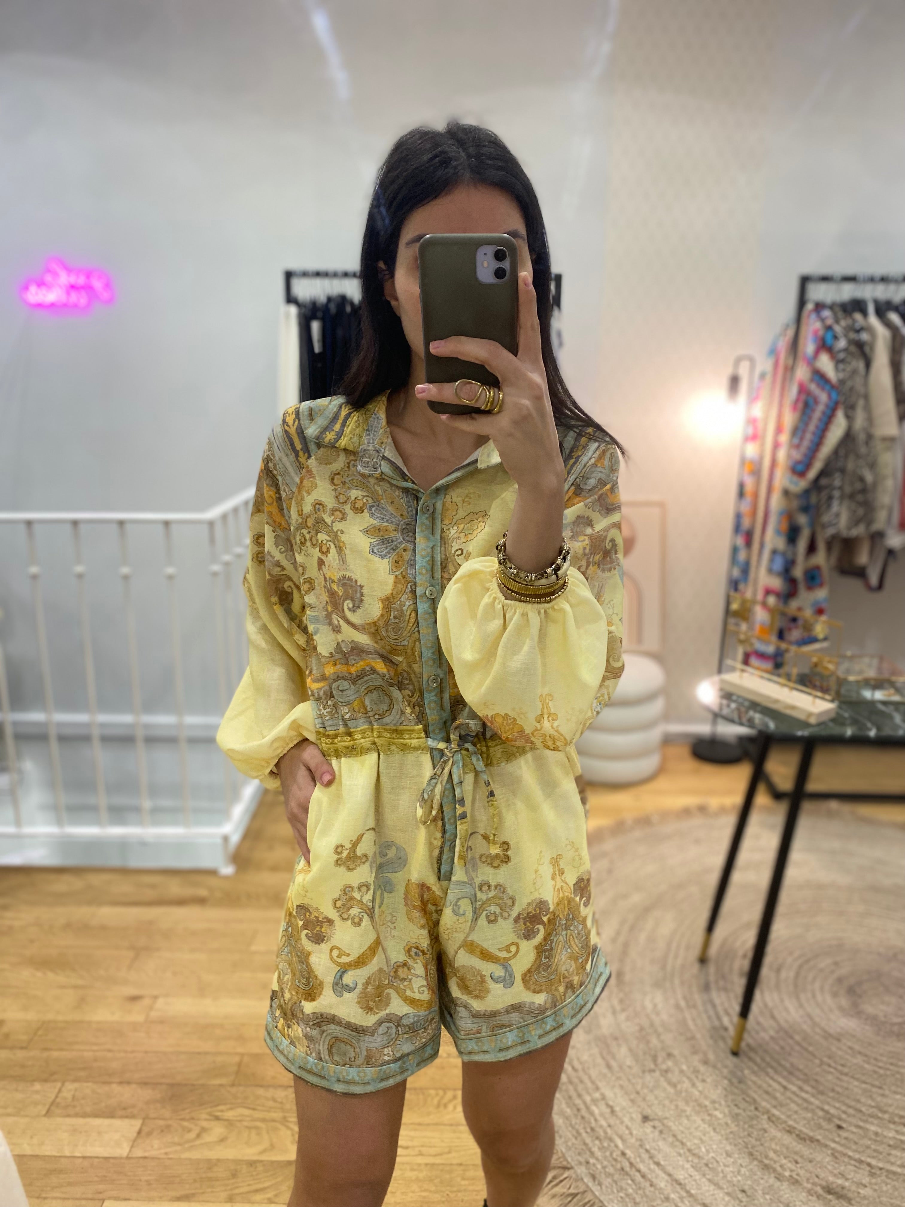 Combi short « Luna » jaune