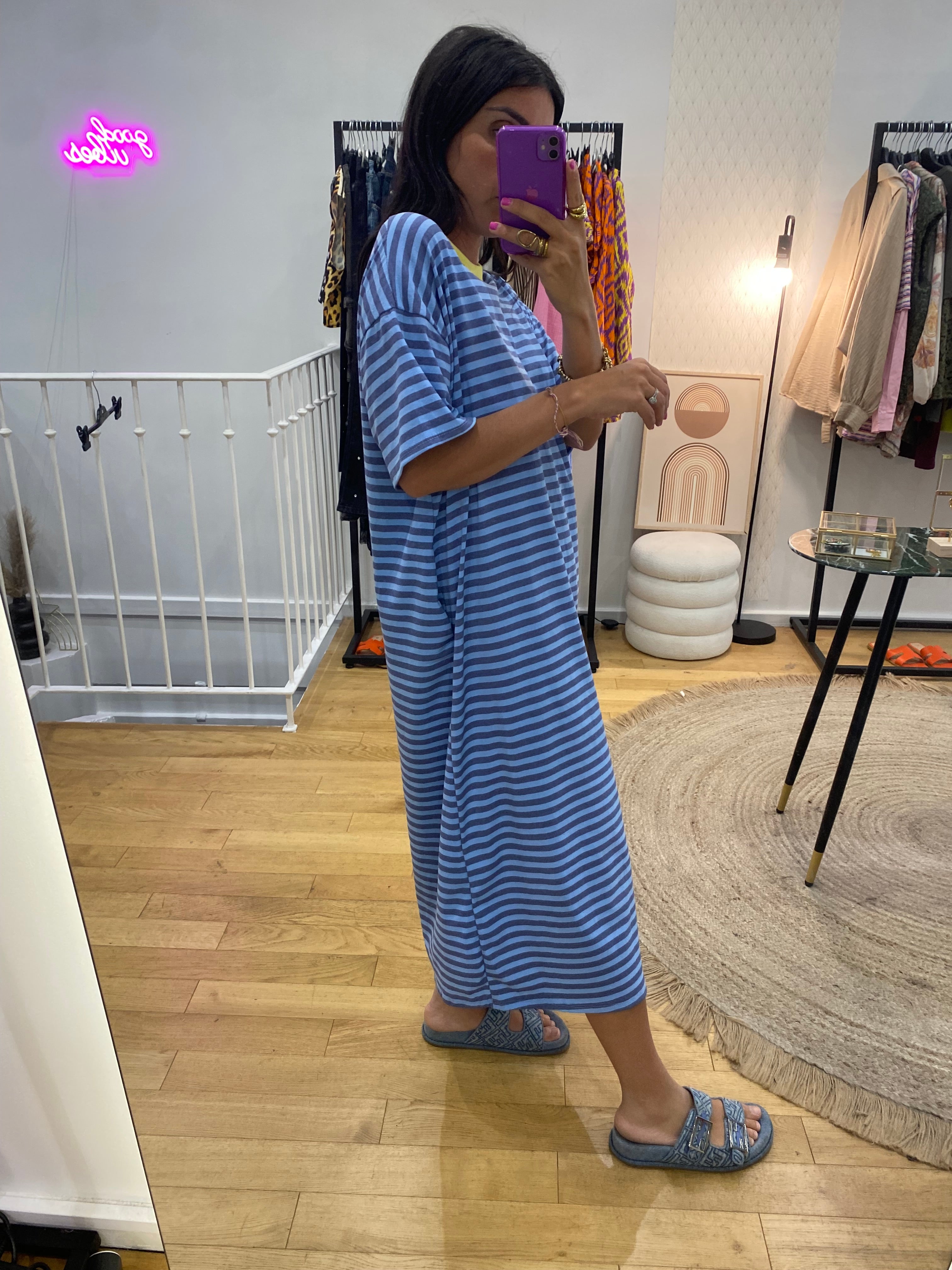 Robe « diane » rayé bleu