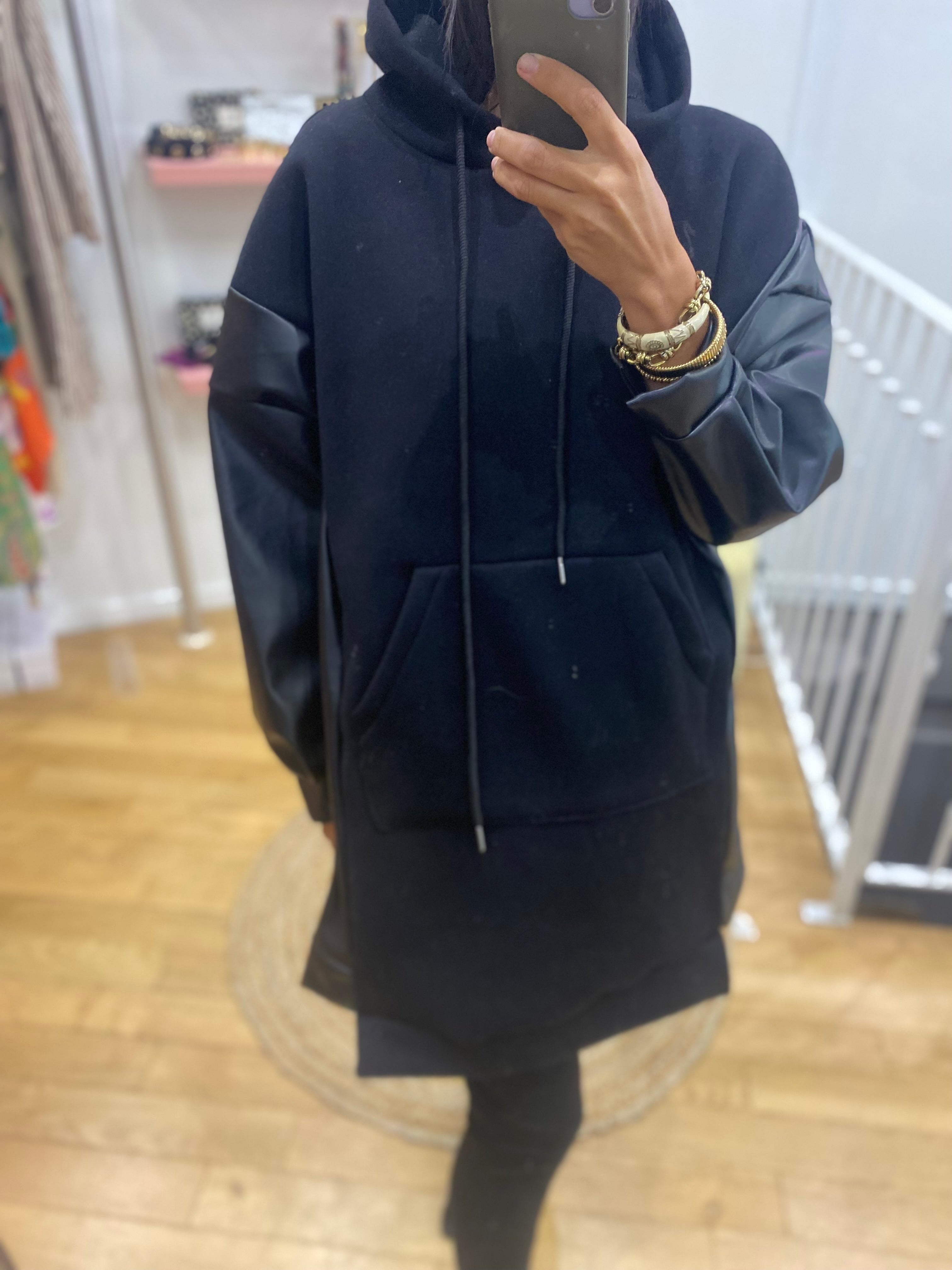 Robe be matière « shaï » noir