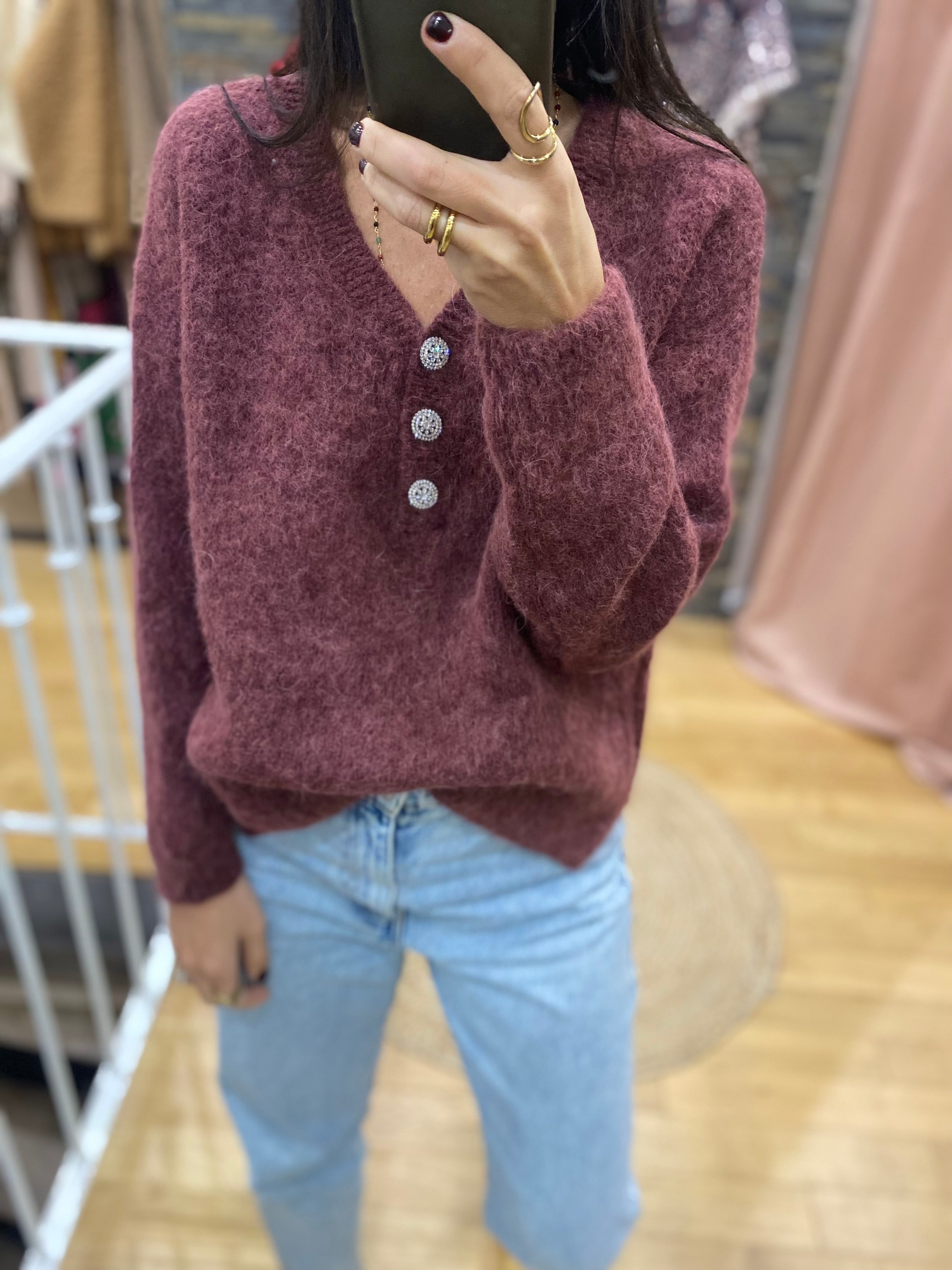 Pull « deby » bordeaux