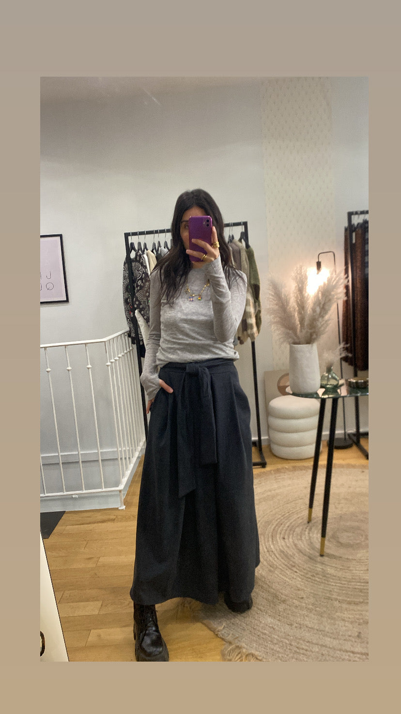 Jupe chemise « Joyce » gris foncé