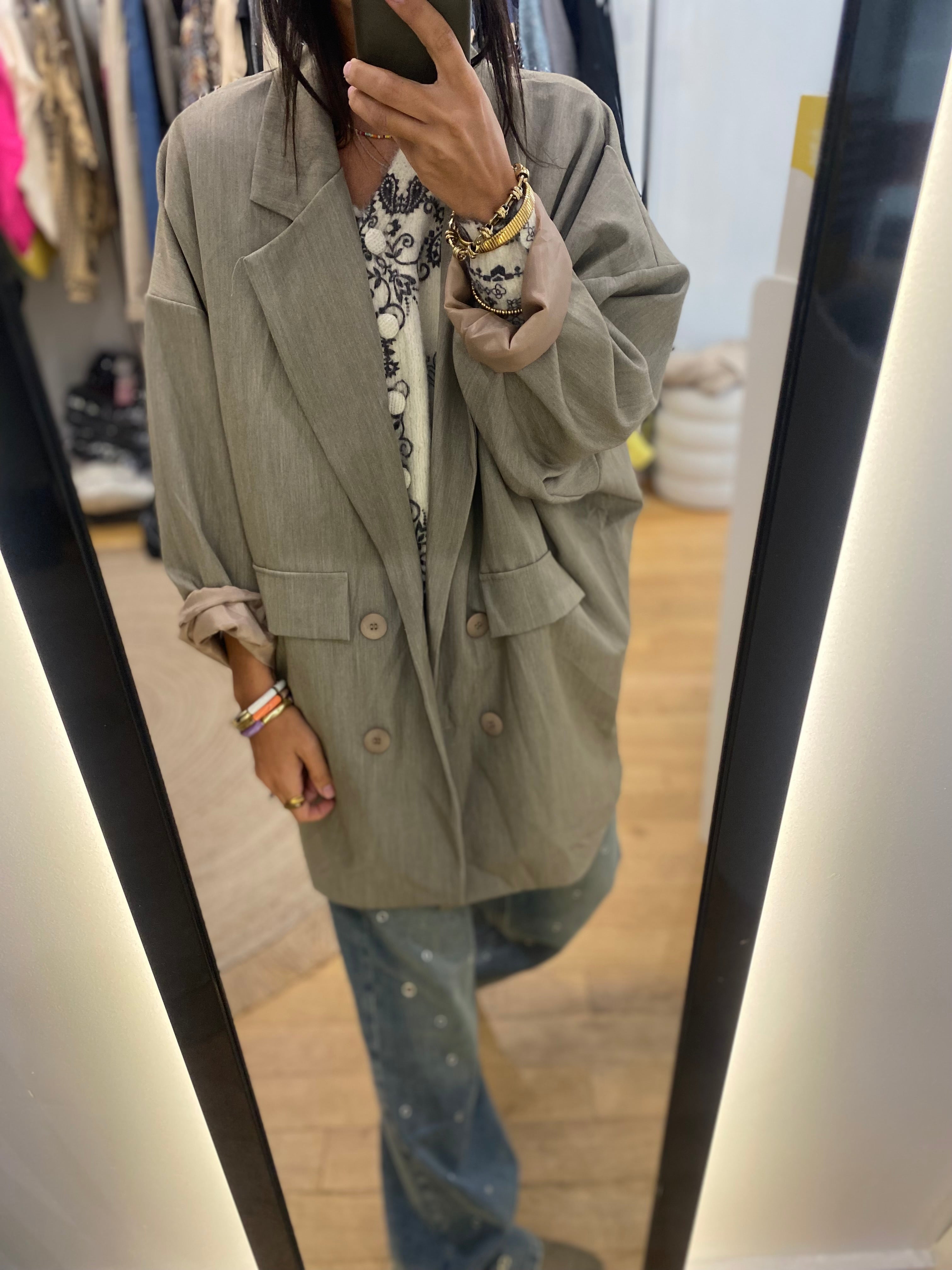 Veste loose « Charlie » taupe