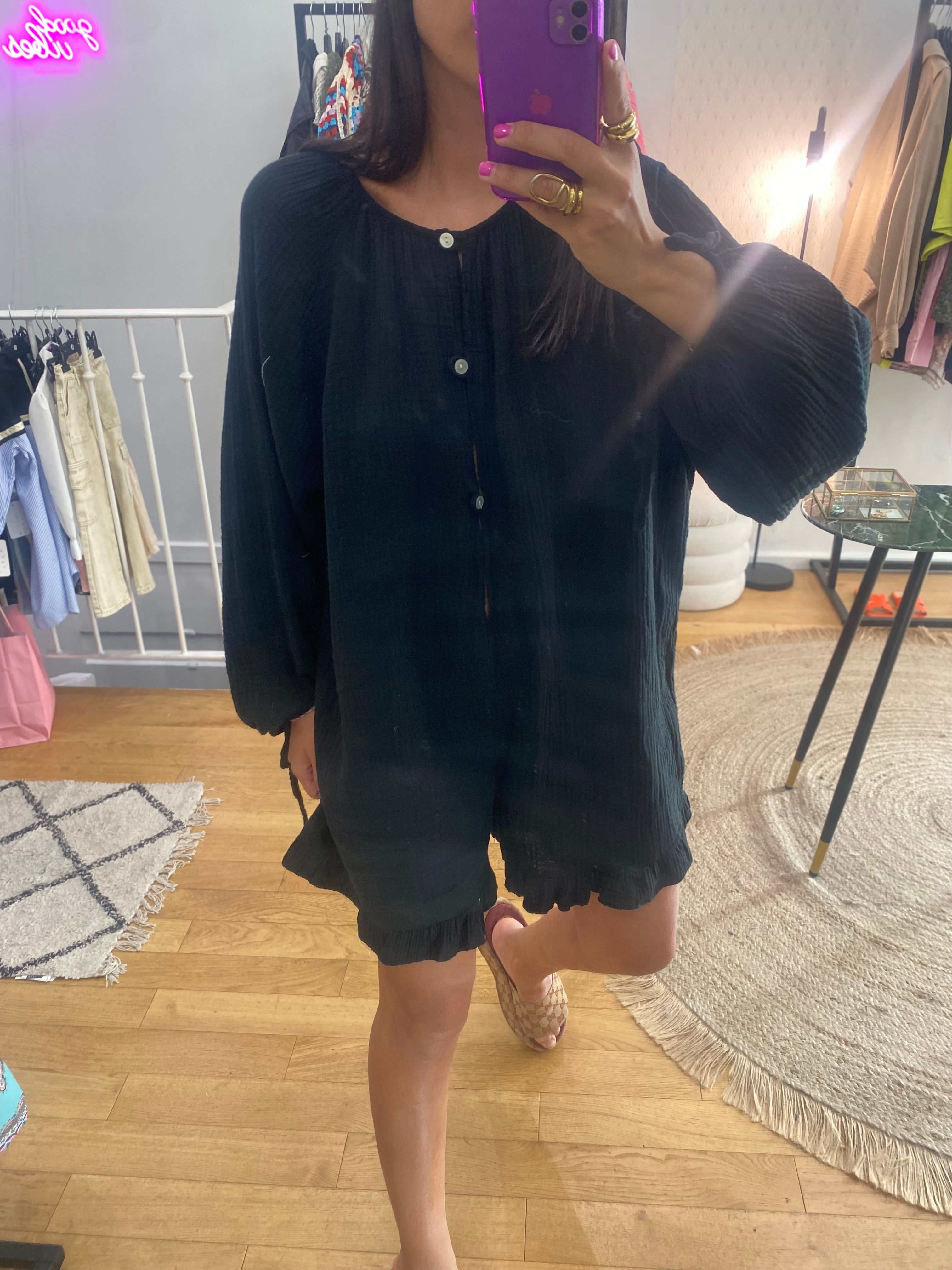 Combi short « Sam » noir