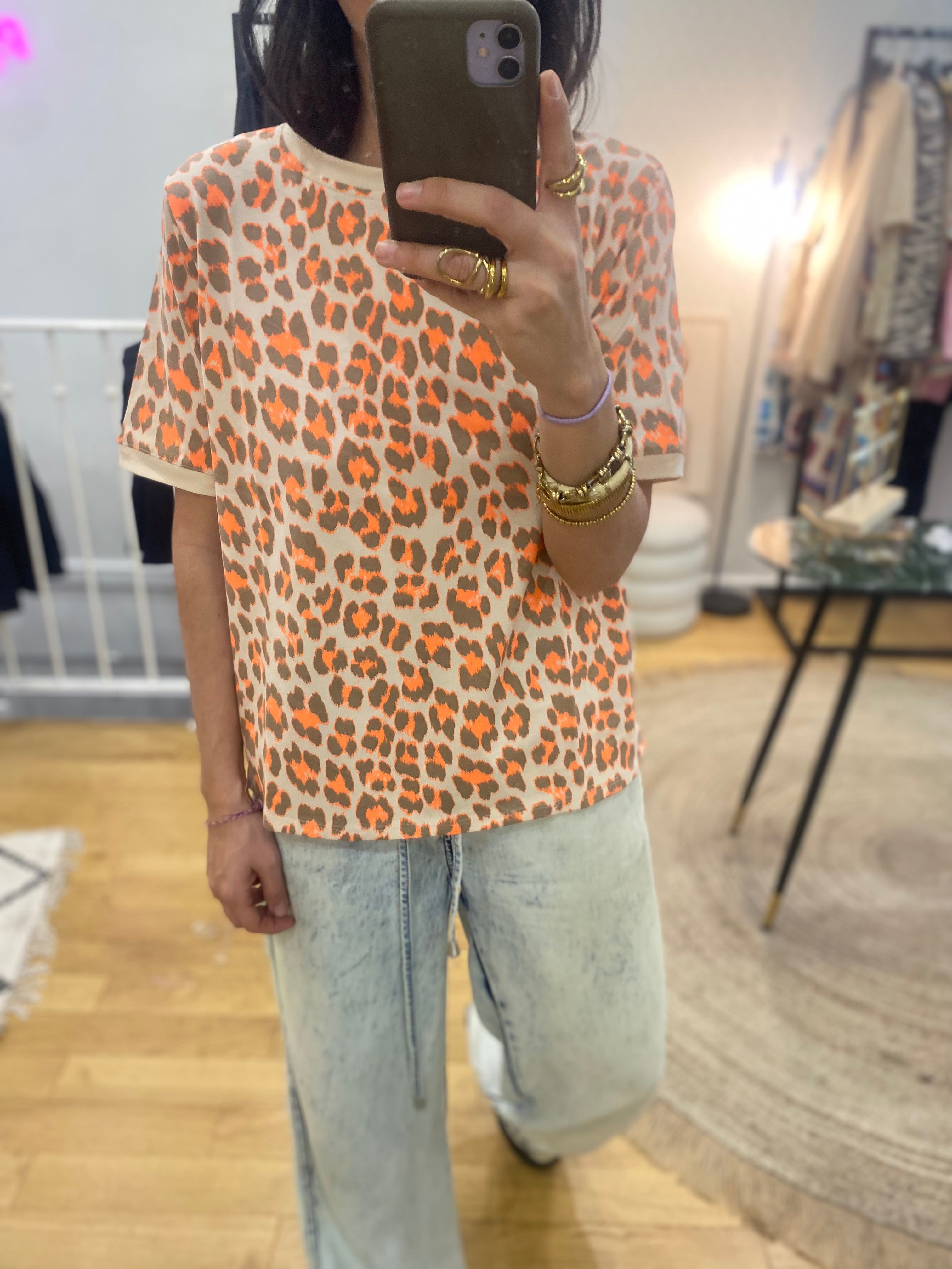 T-shirt « Mila » léopard jaune