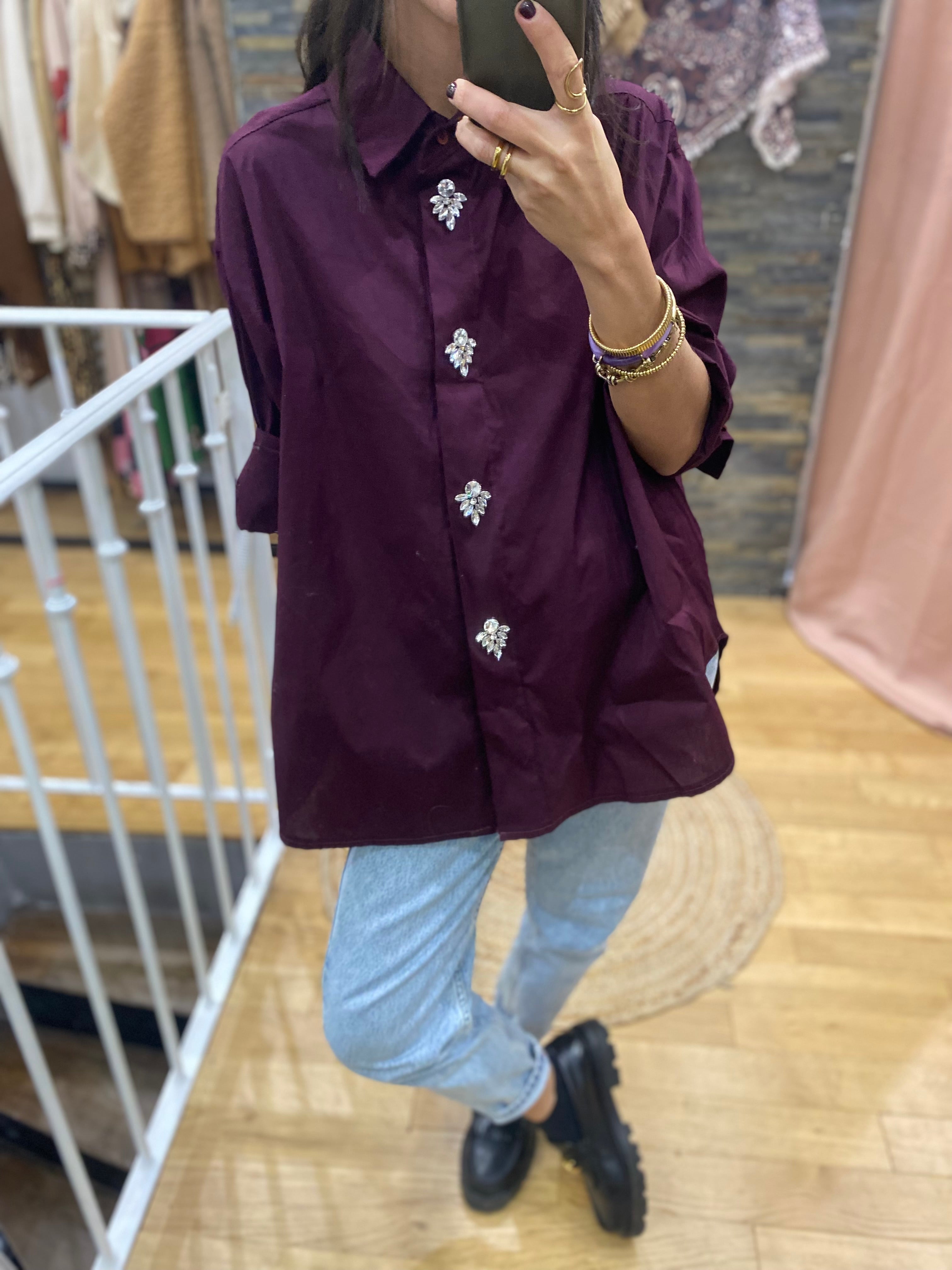 Chemise « Kate » bordeaux