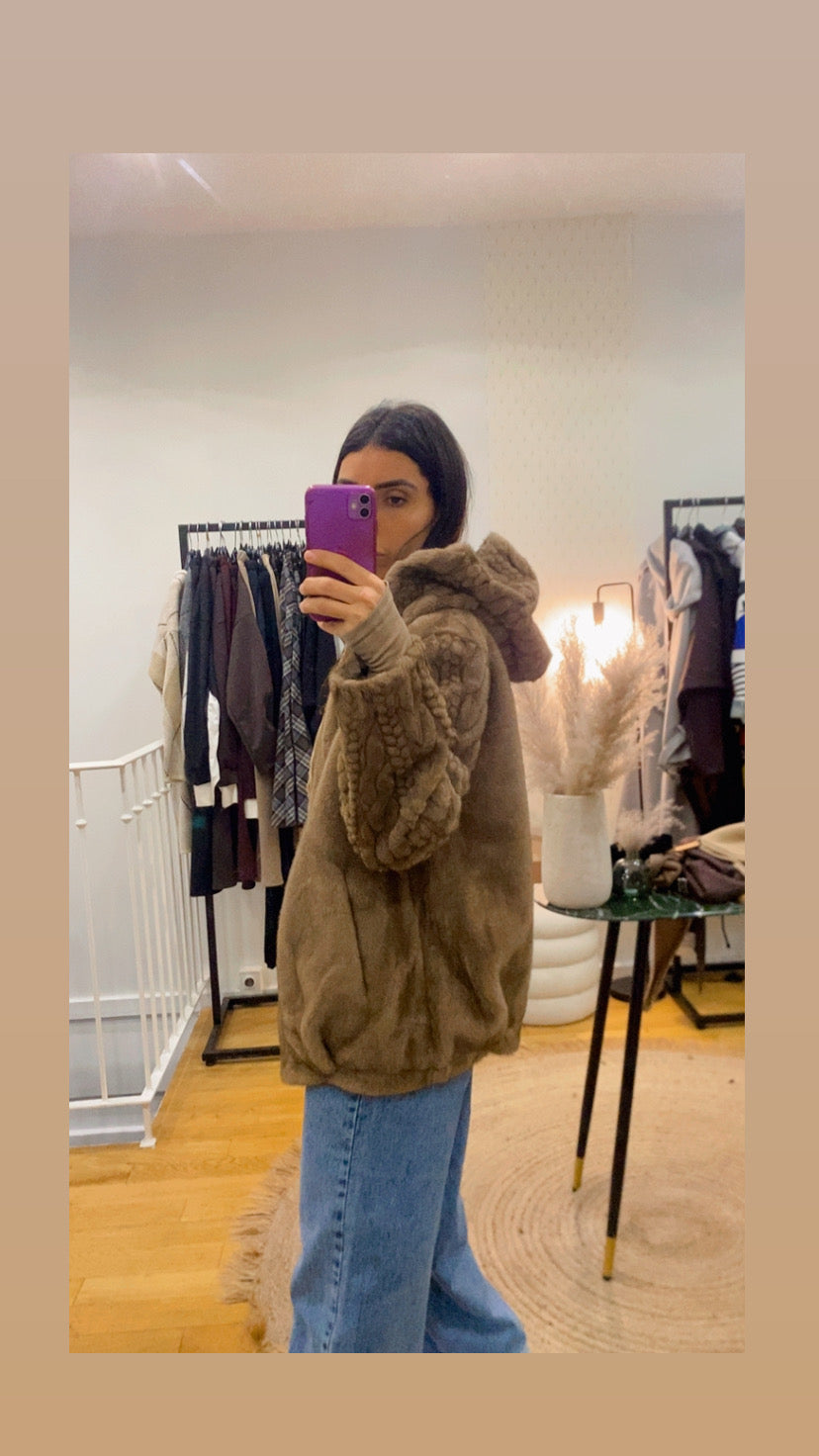Veste « Milla » fausse fourrure camel