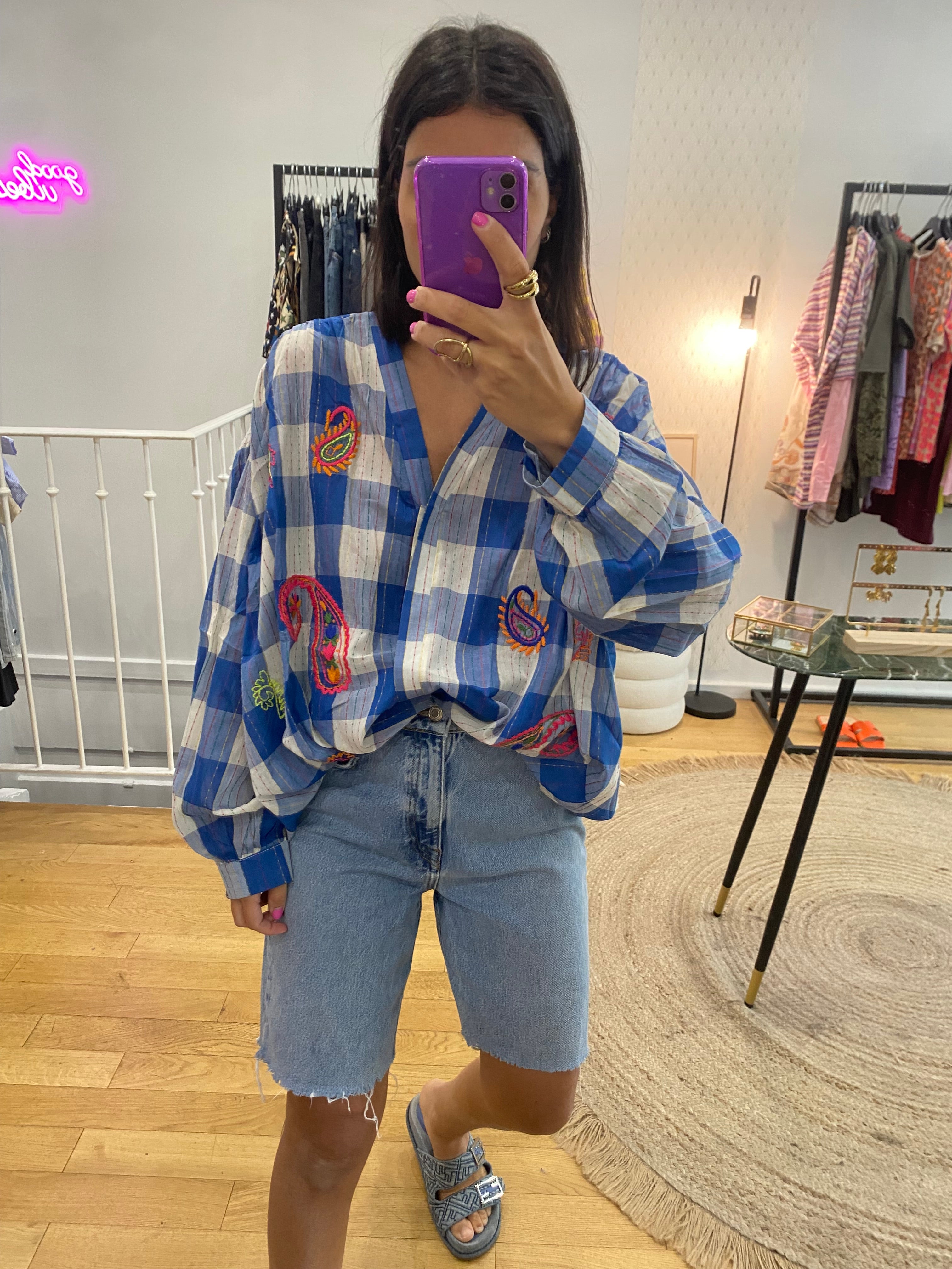 Chemise « Zack » carreaux bleu