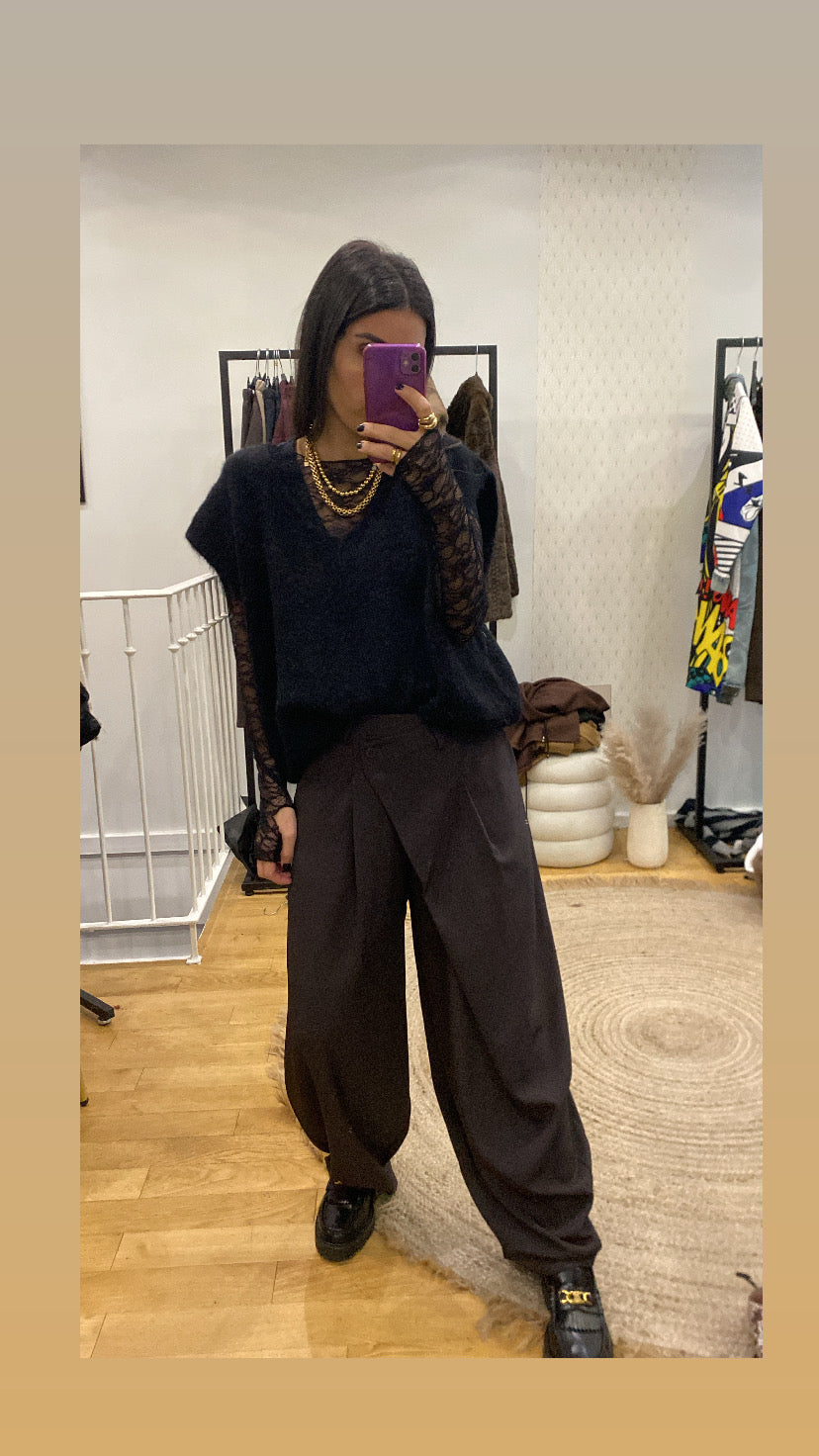 Pantalon portefeuille marron