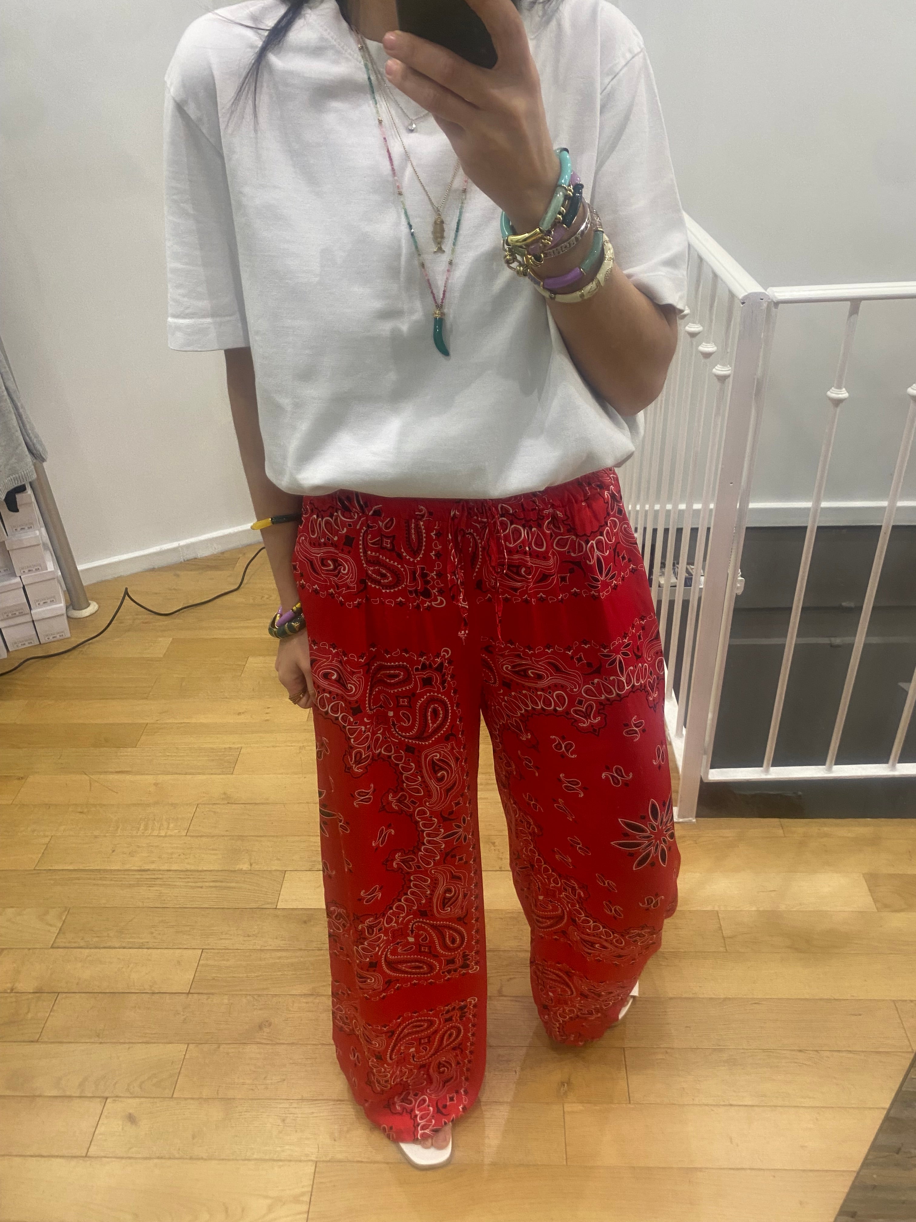 Pantalon « bandana » rouge