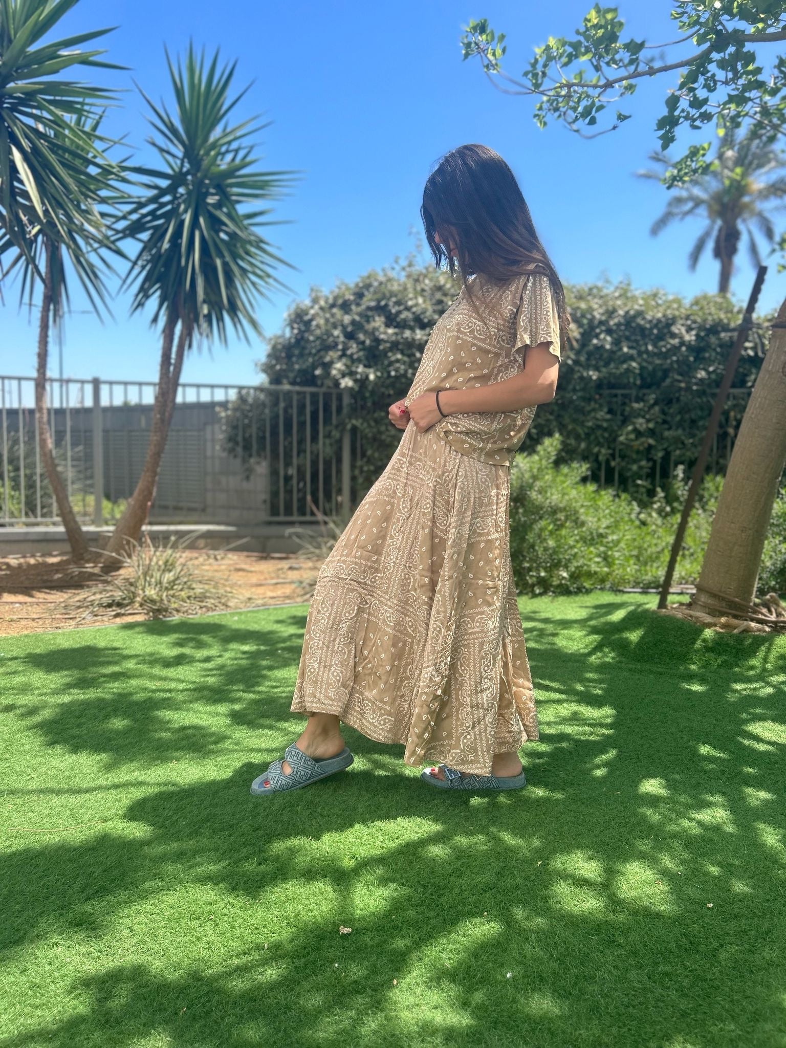 Jupe « Lucie » bandana camel