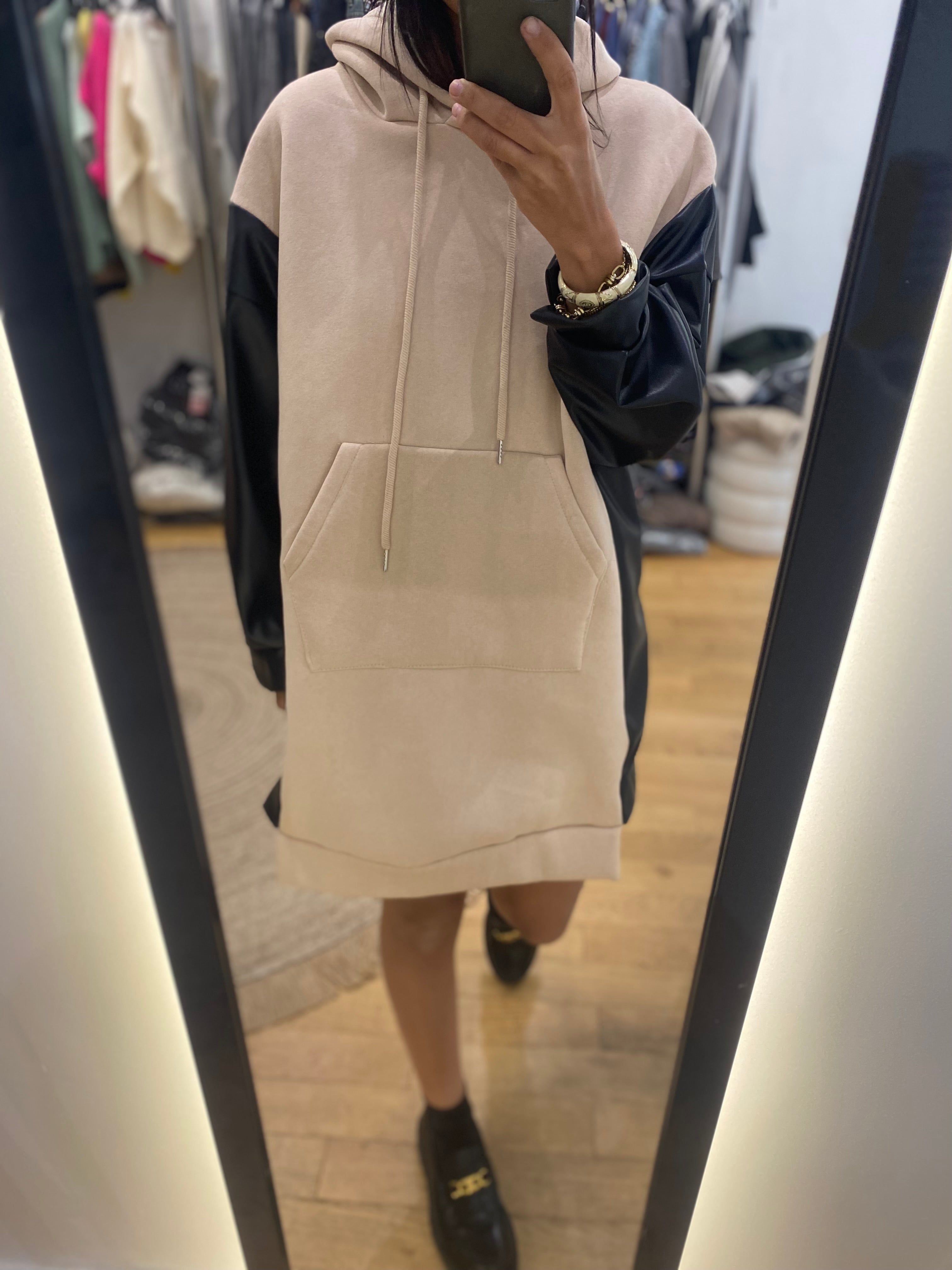 Robe be matière « shaï » beige