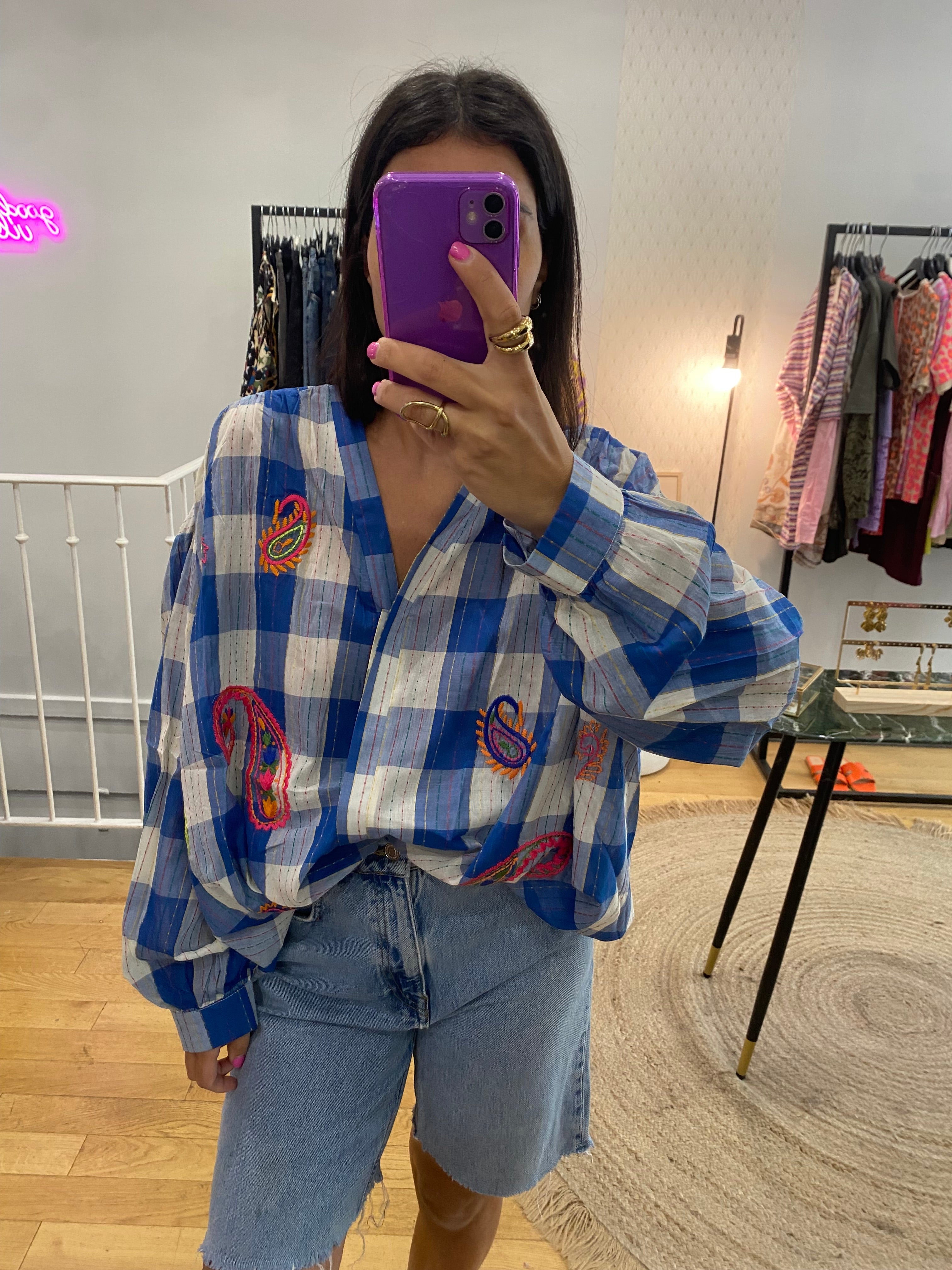 Chemise « Zack » carreaux bleu
