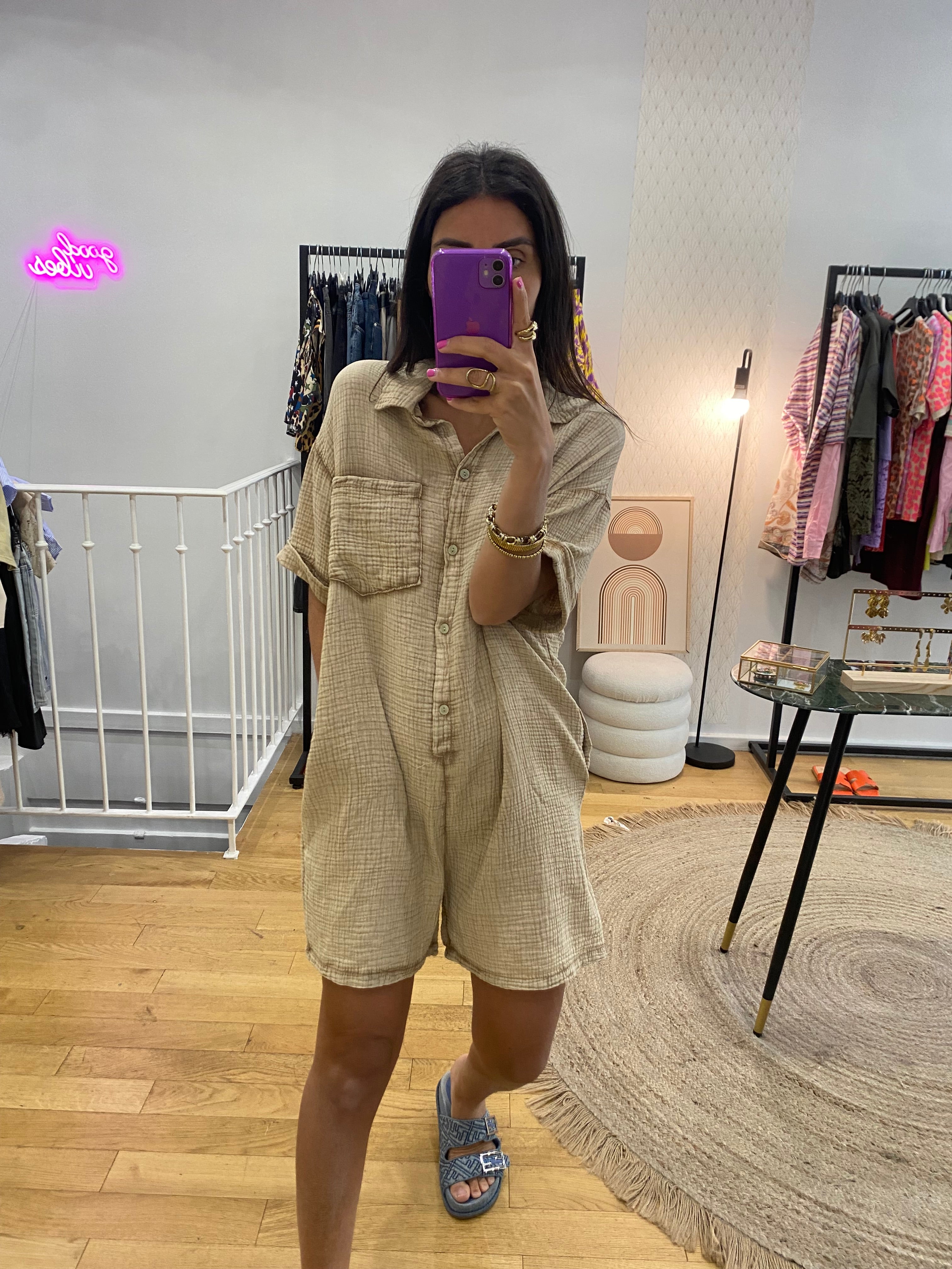 Combi short « Bella » camel
