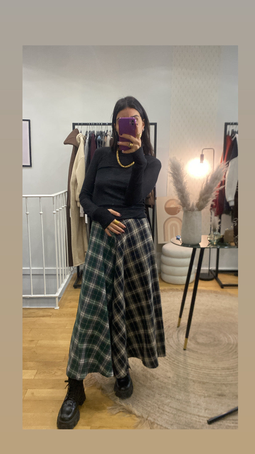 Top mitaine « Carole » noir