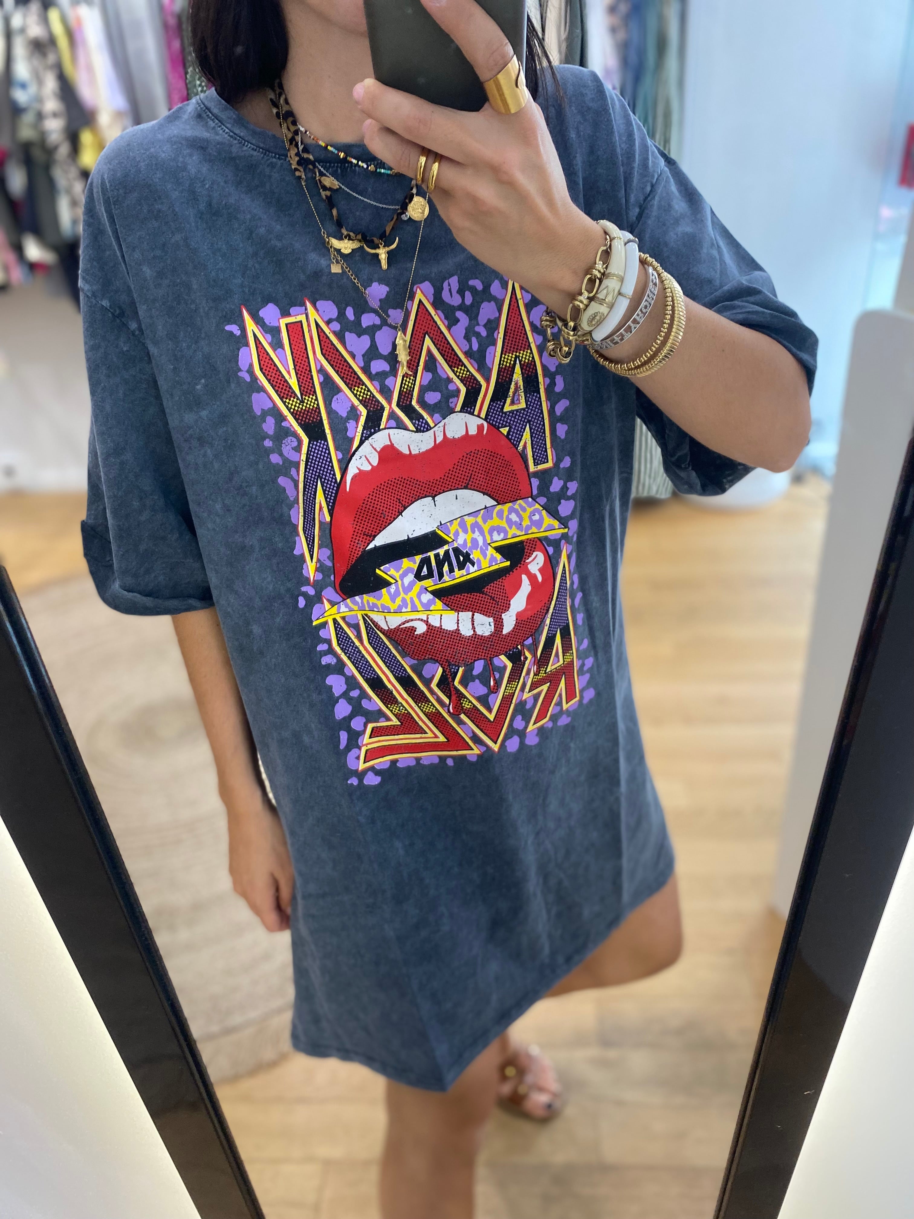 T-shirt long / robe T-shirt « rock and roll »