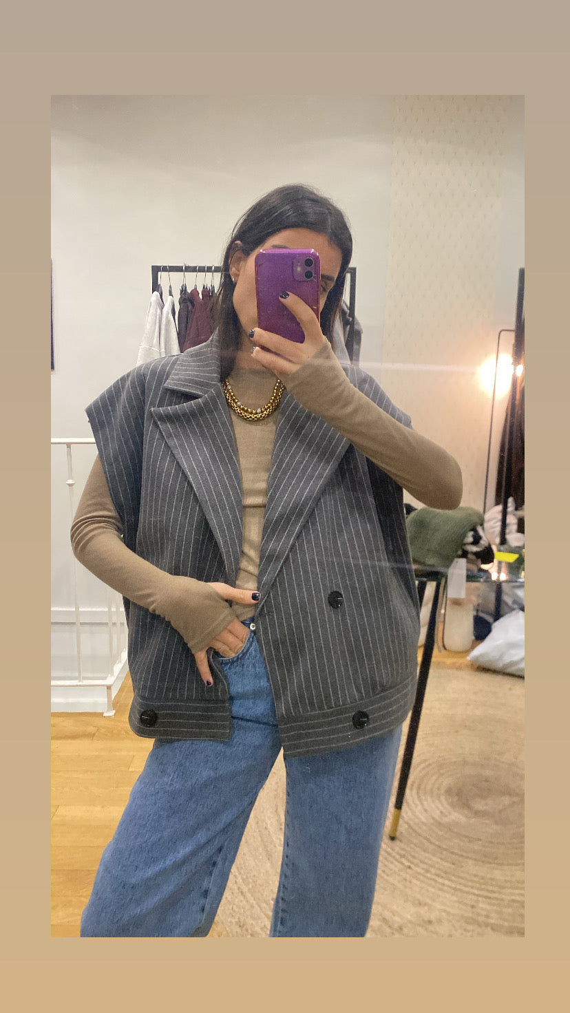 Veste sans manche « Audrey » grise