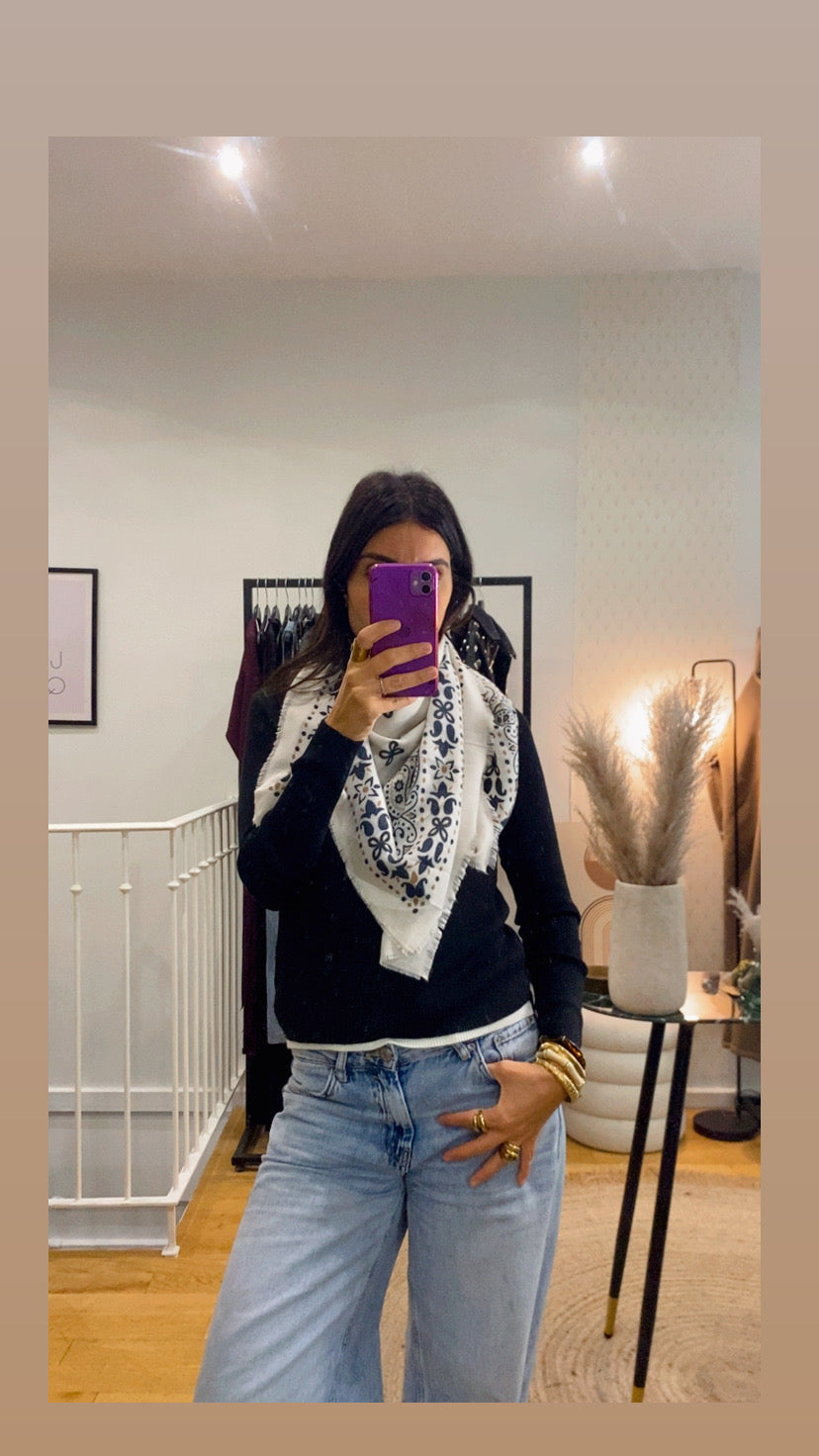 Foulard bandana écru
