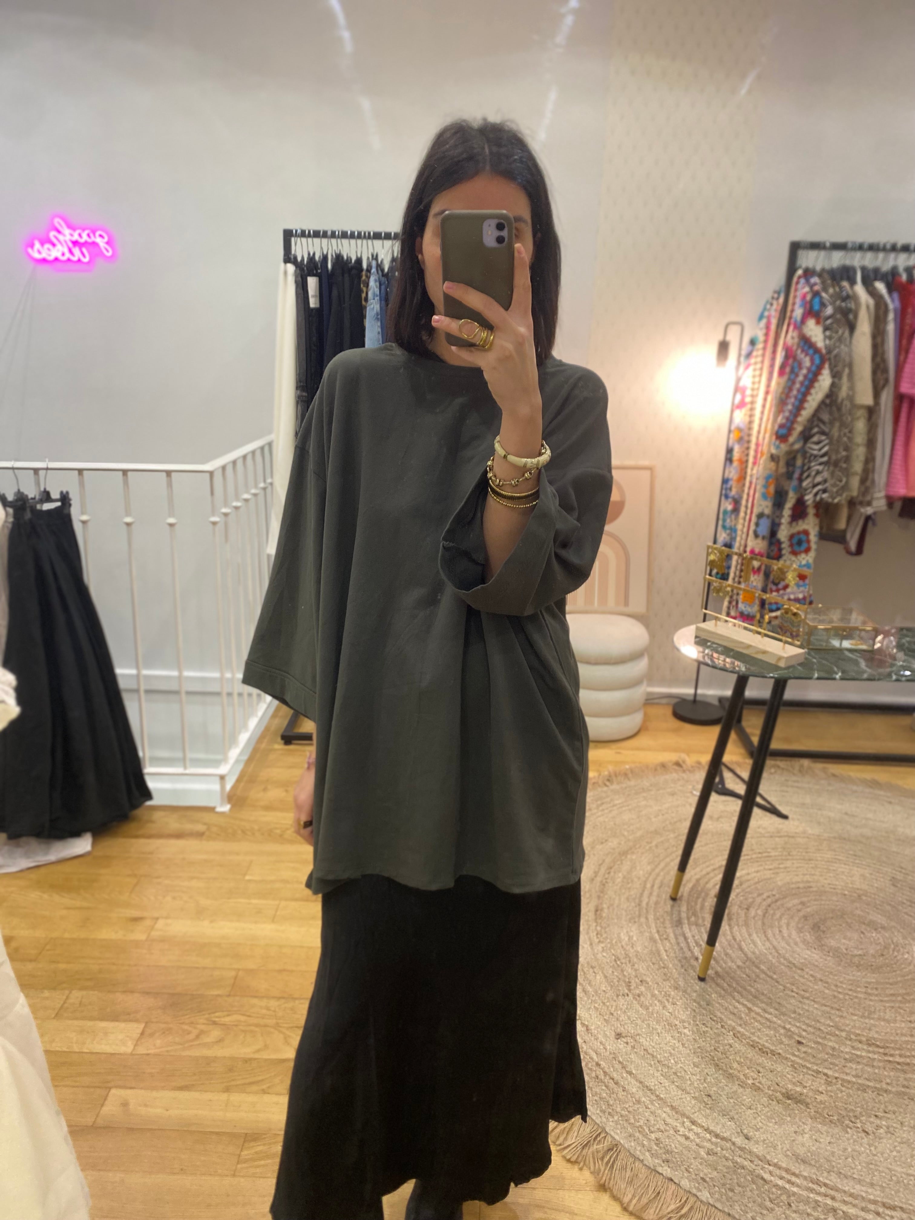 T-shirt manche 3/4 kaki