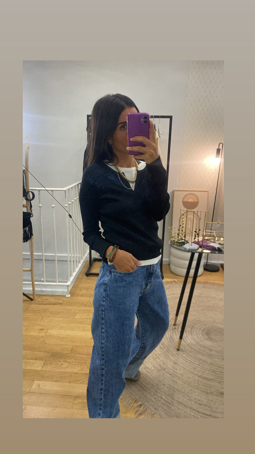 Top doublé « Jill » noir