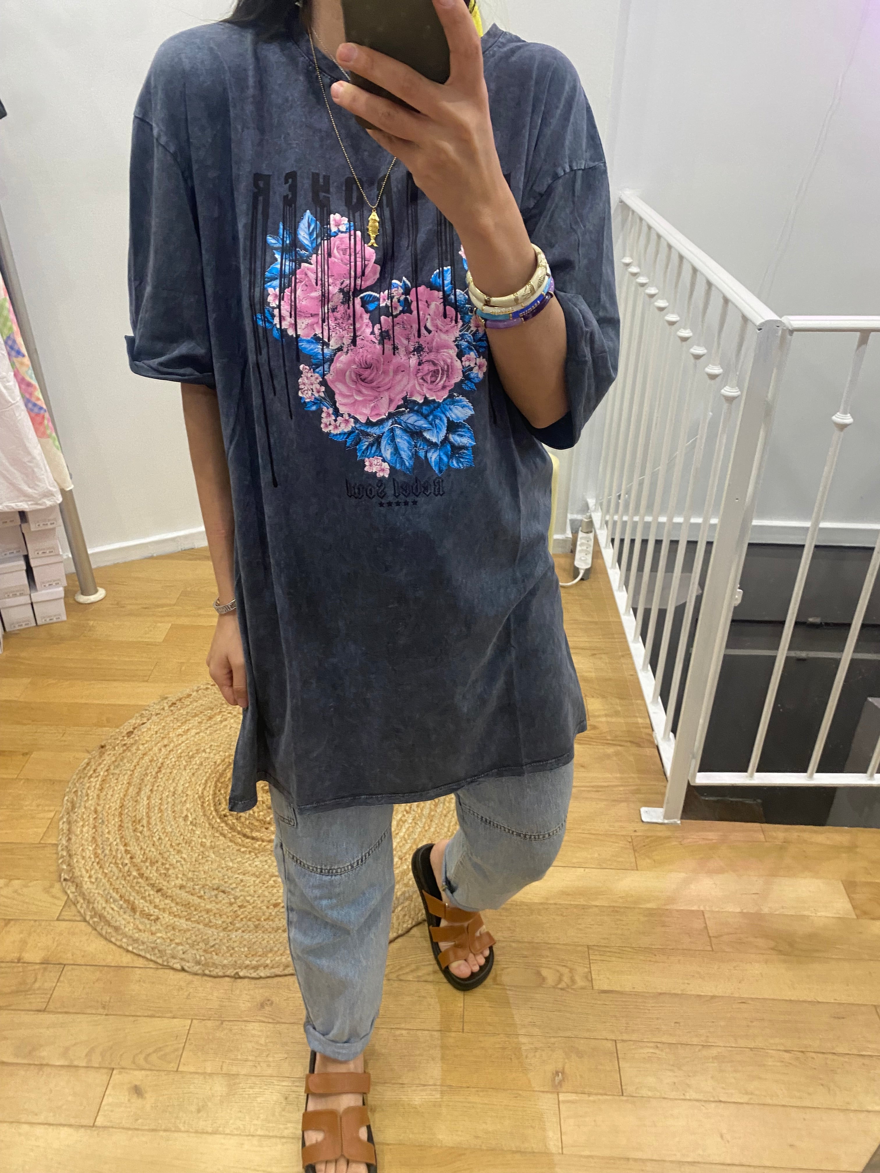 T-shirt long « destroyed »