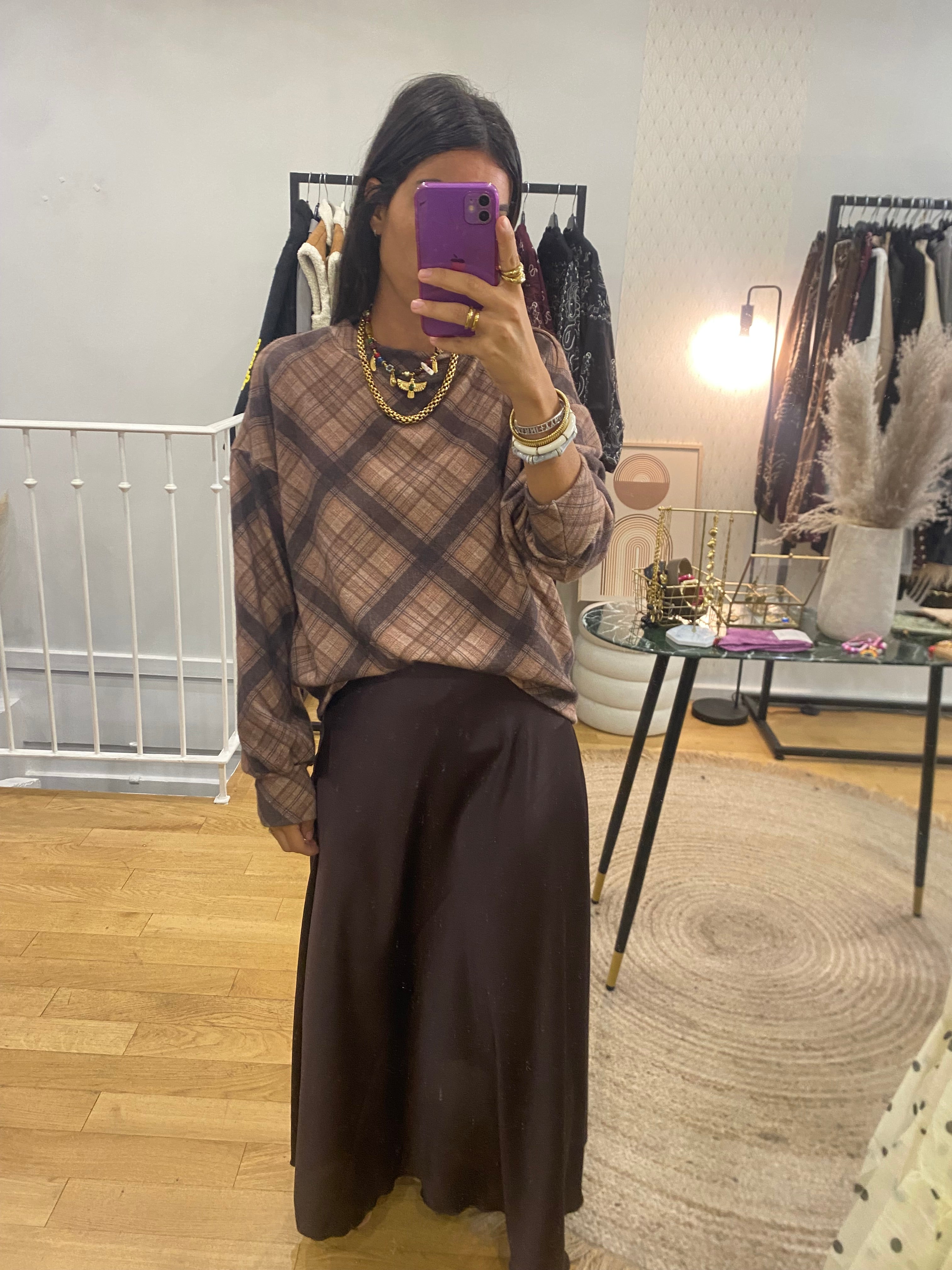 Jupe « Pauline » marron