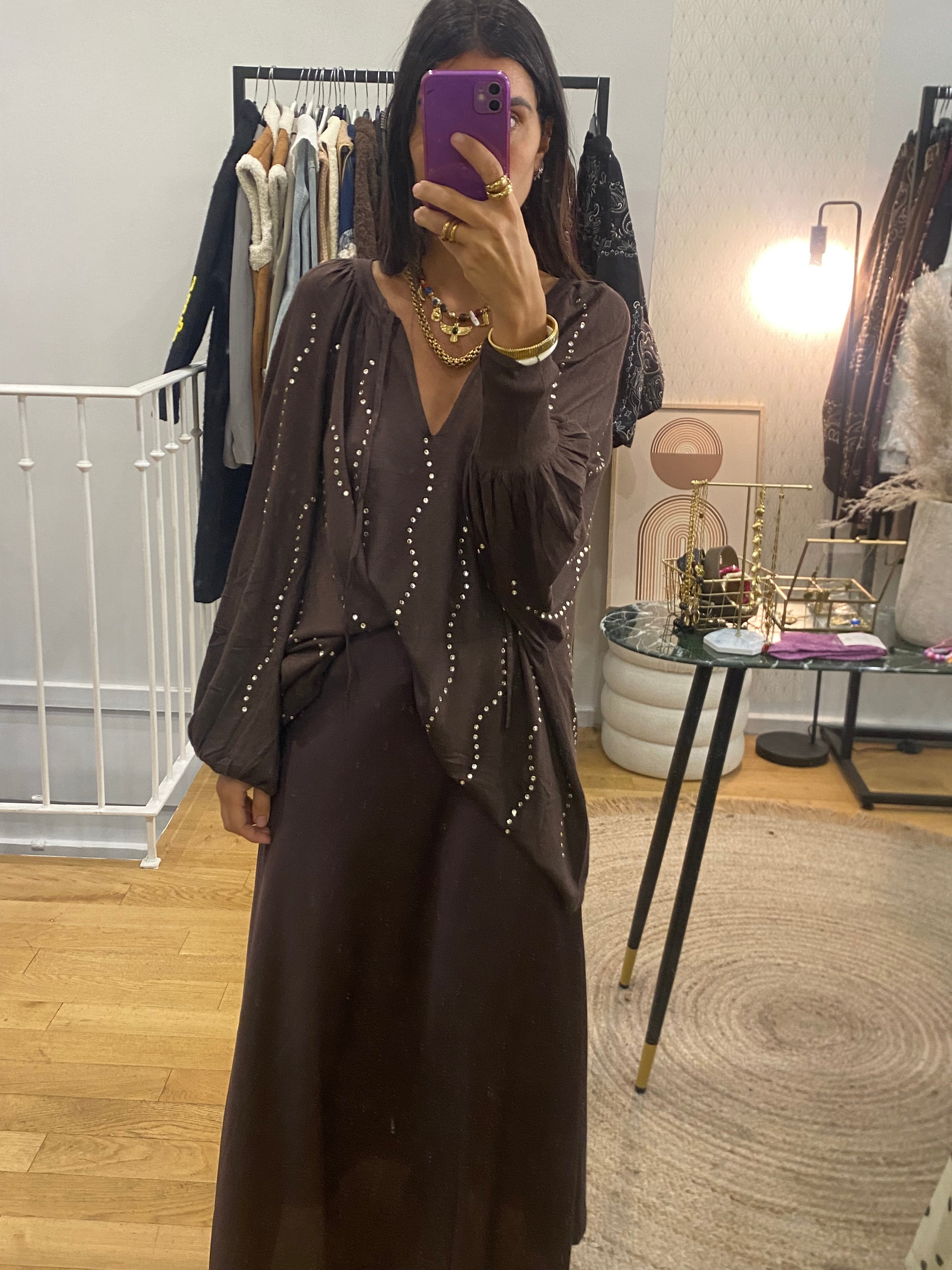 Jupe « Pauline » marron