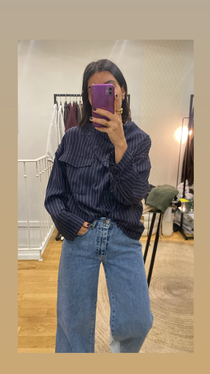 Top  « Sinaï » rayé bleu marine