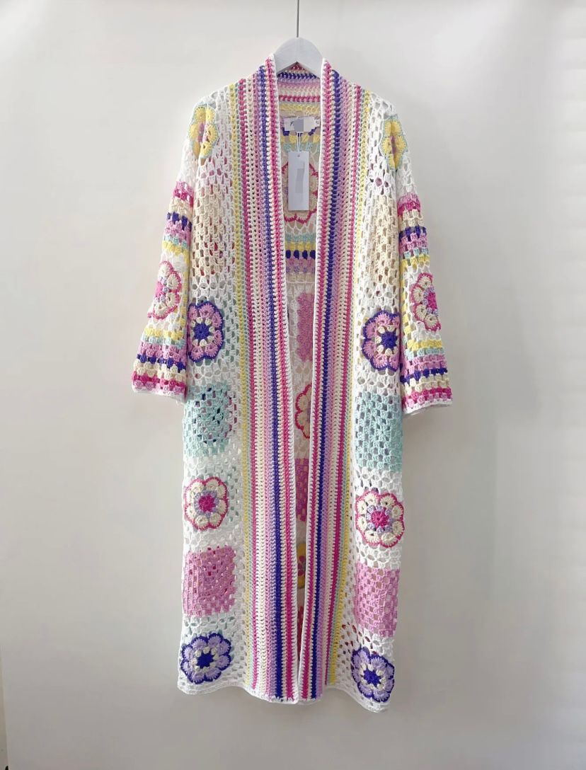 Kimono en crochet « Anais » multico