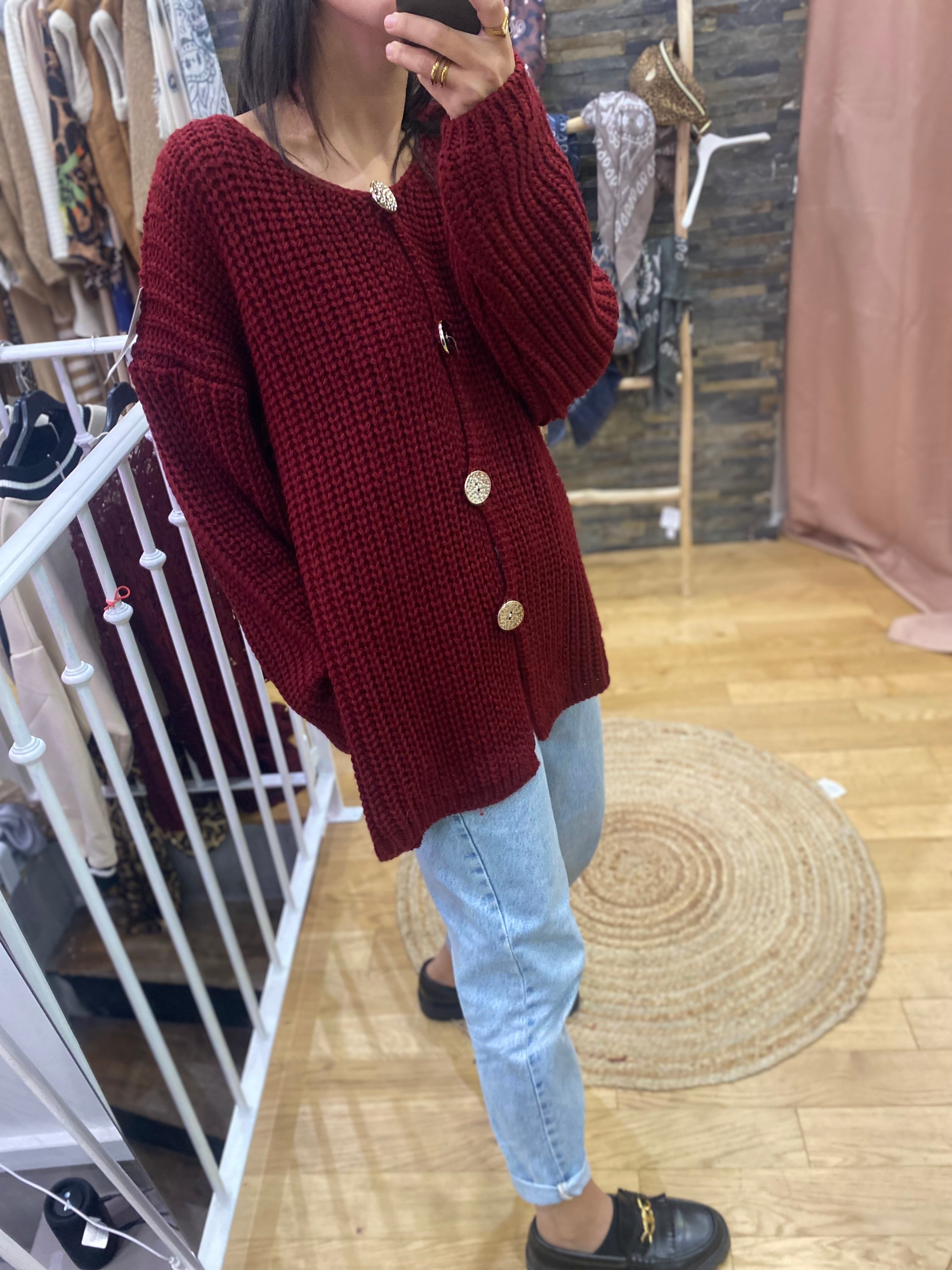 Gilet « Laura » Bordeaux