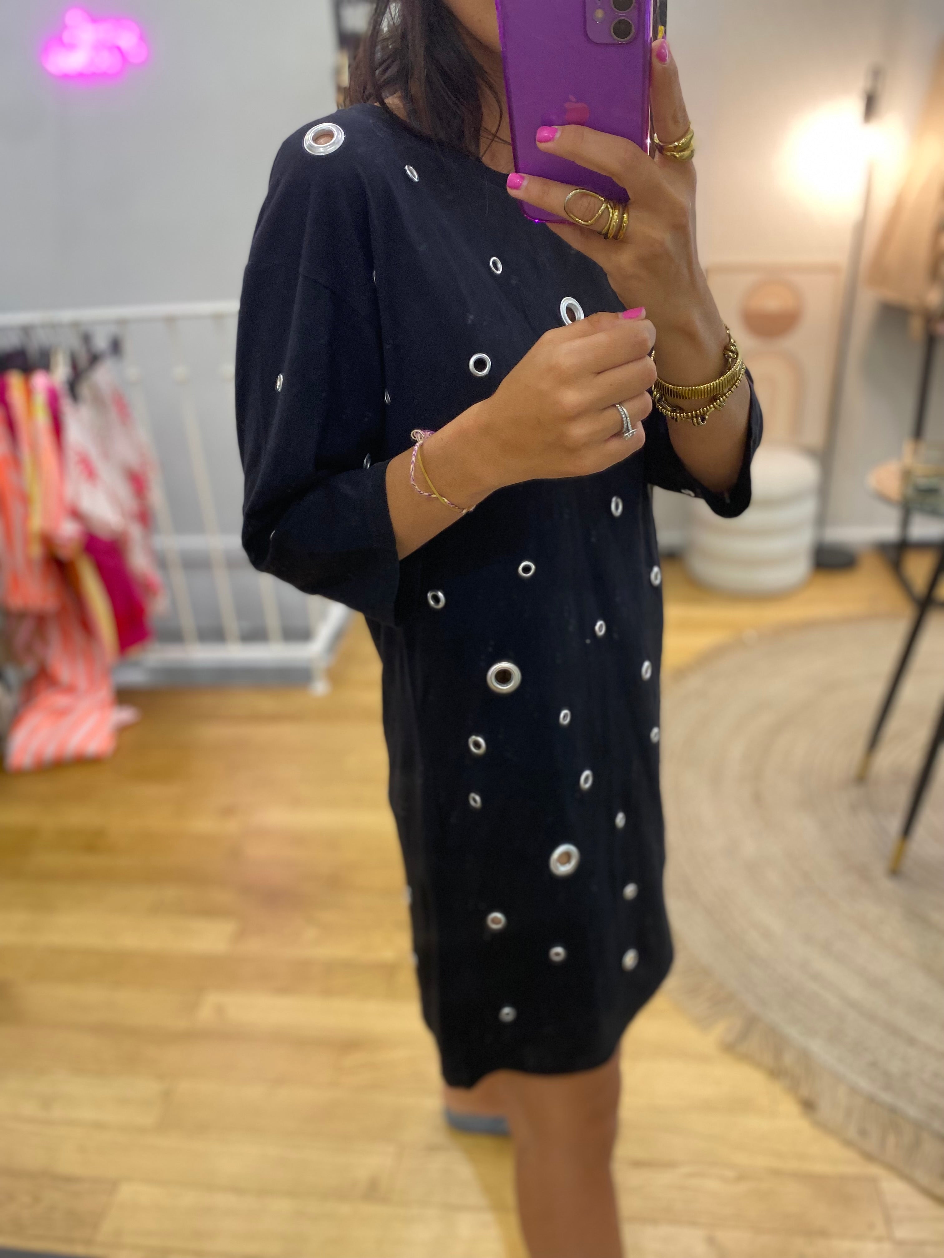 Robe T-shirt « joey » oeillet noir
