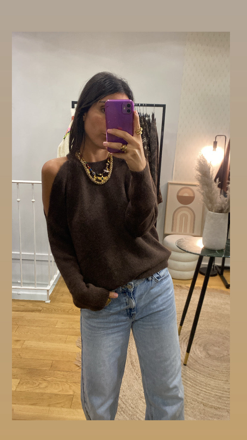Pull « Lya » marron