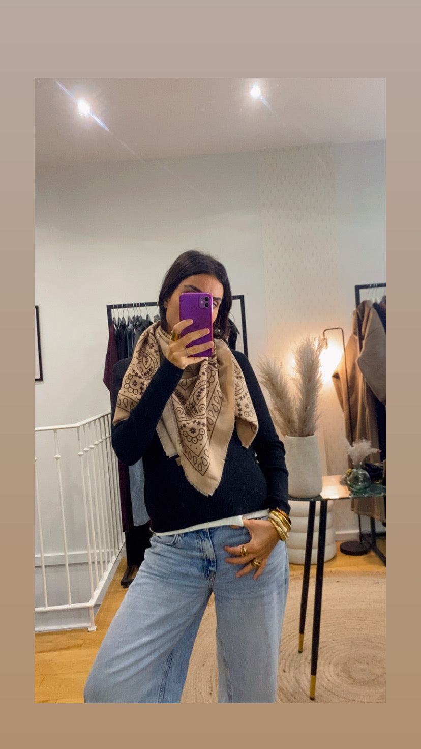 Foulard bandana camel