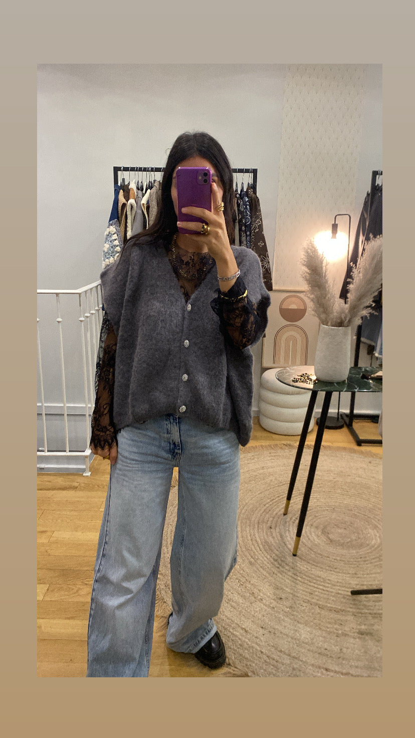 Gilet « Ella » gris