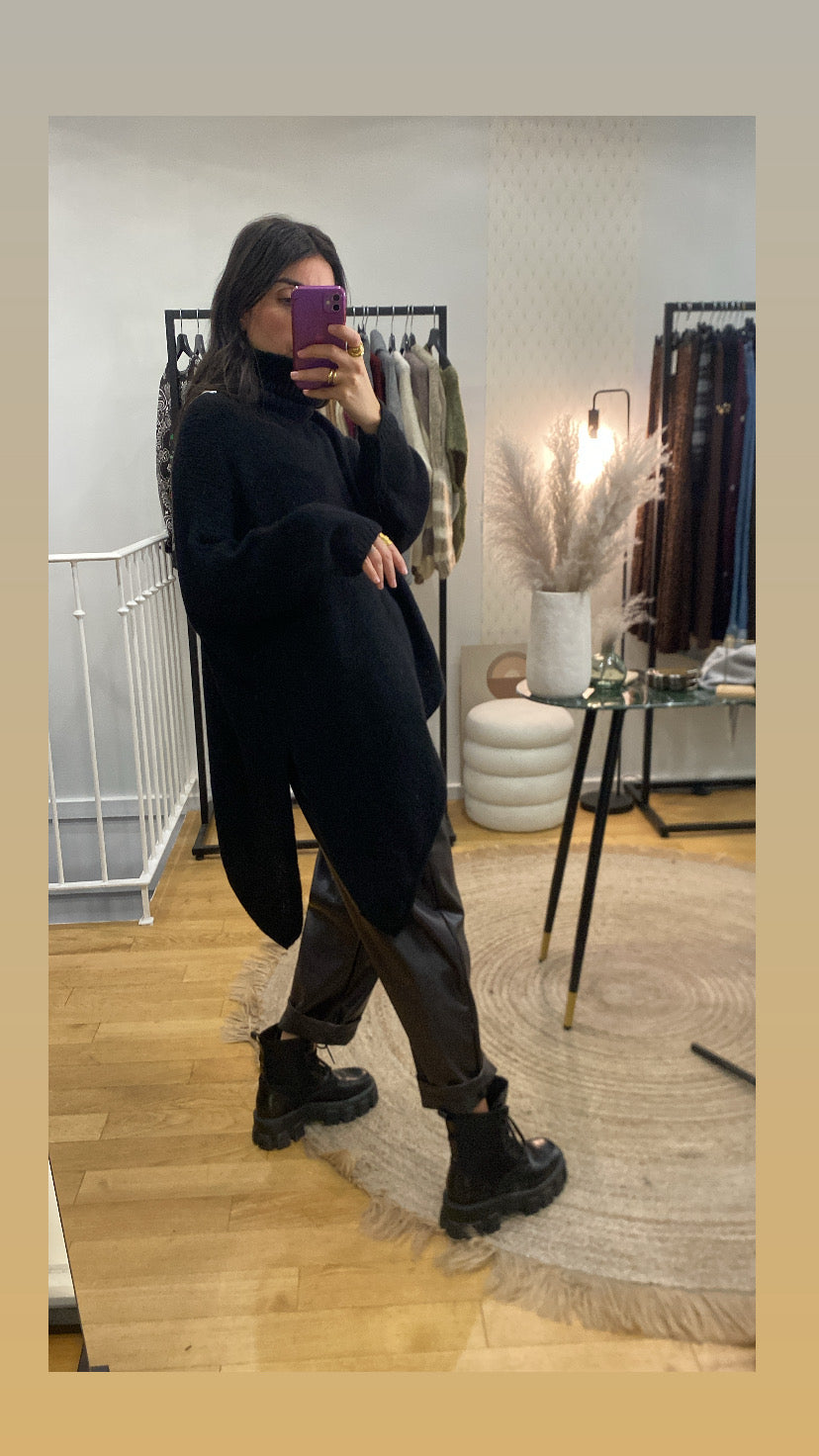 Pull « Lennie » Asymétrique noir