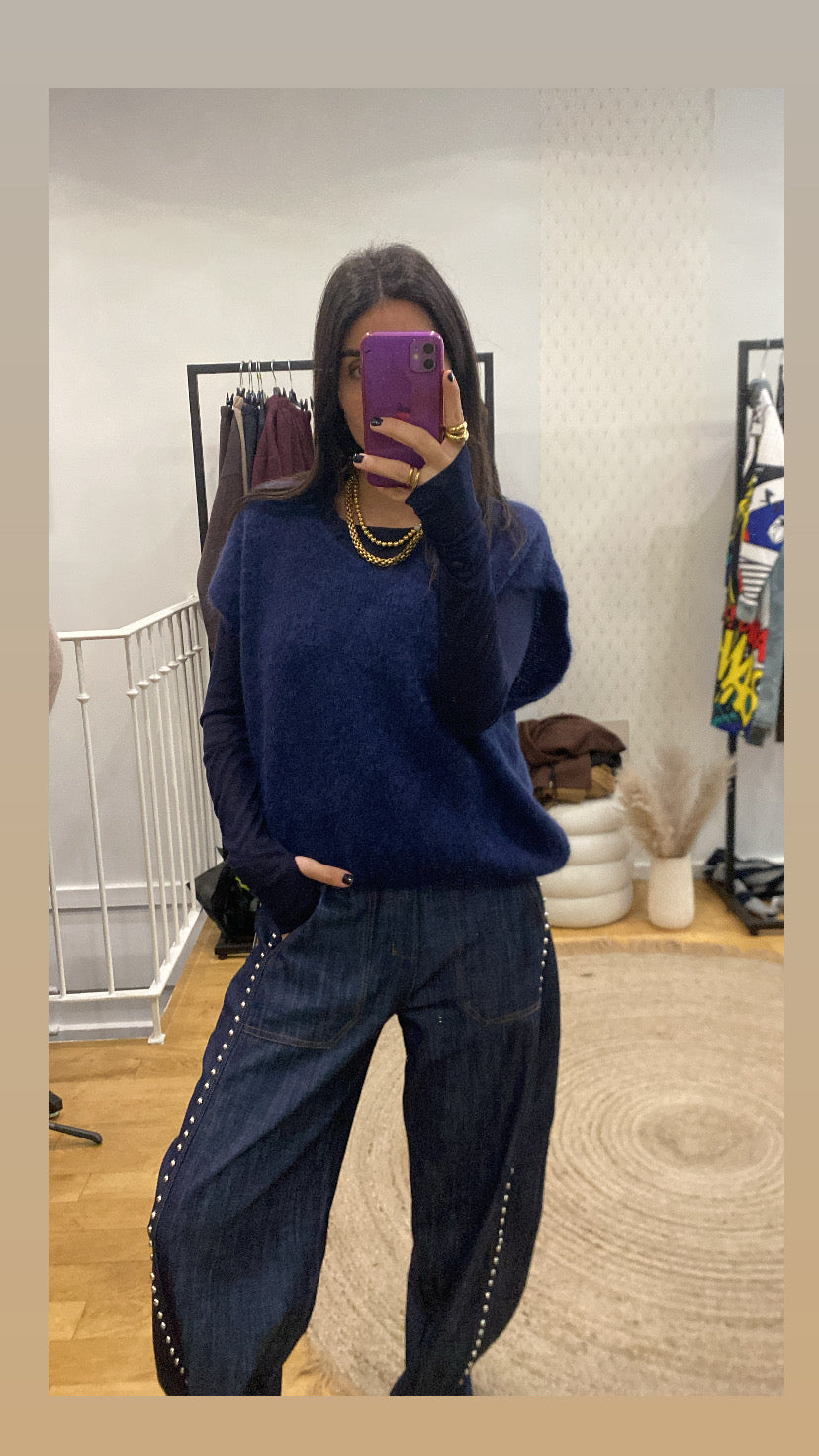 Pull sans manche « stef » bleu marine