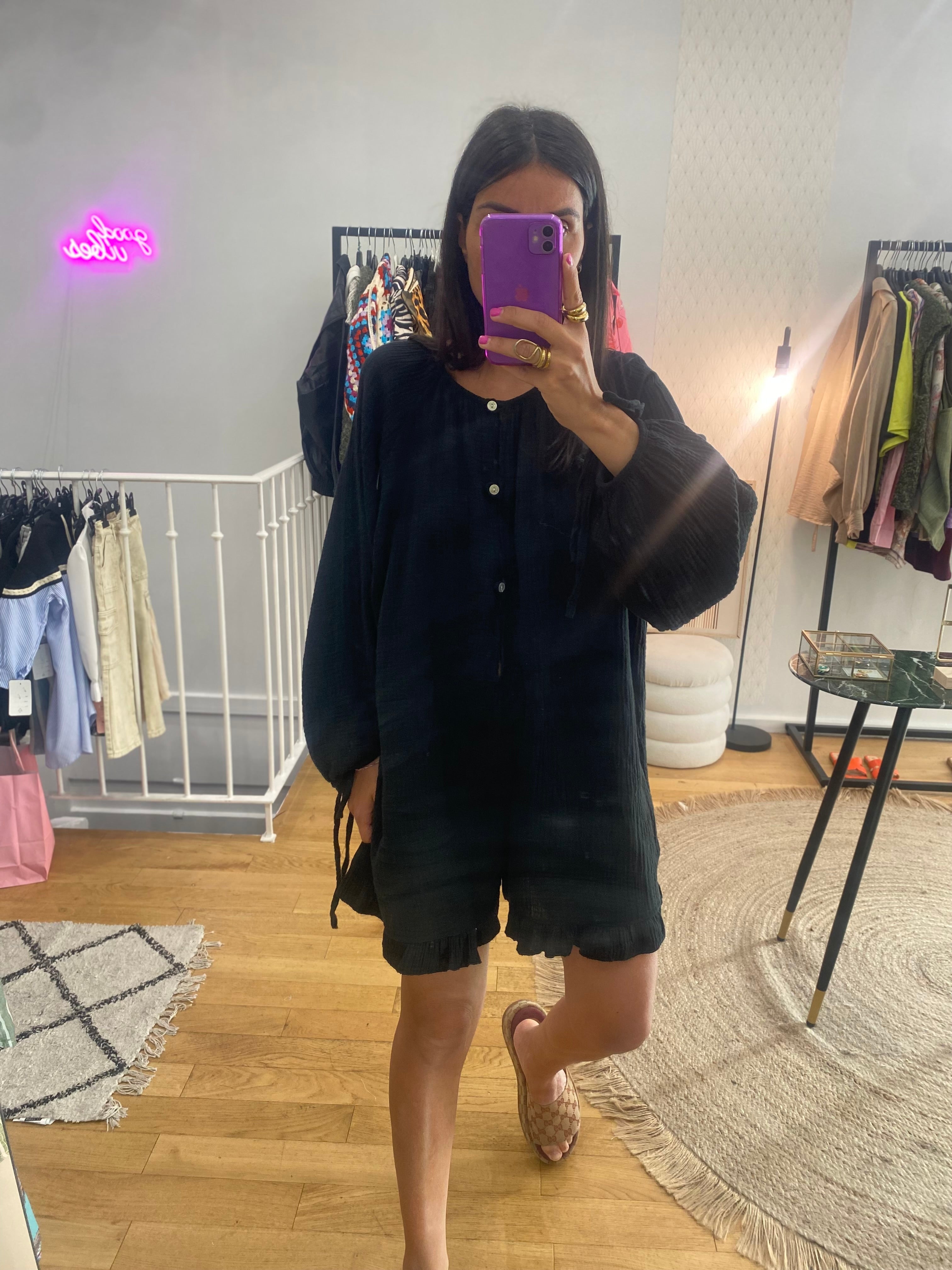 Combi short « Sam » noir