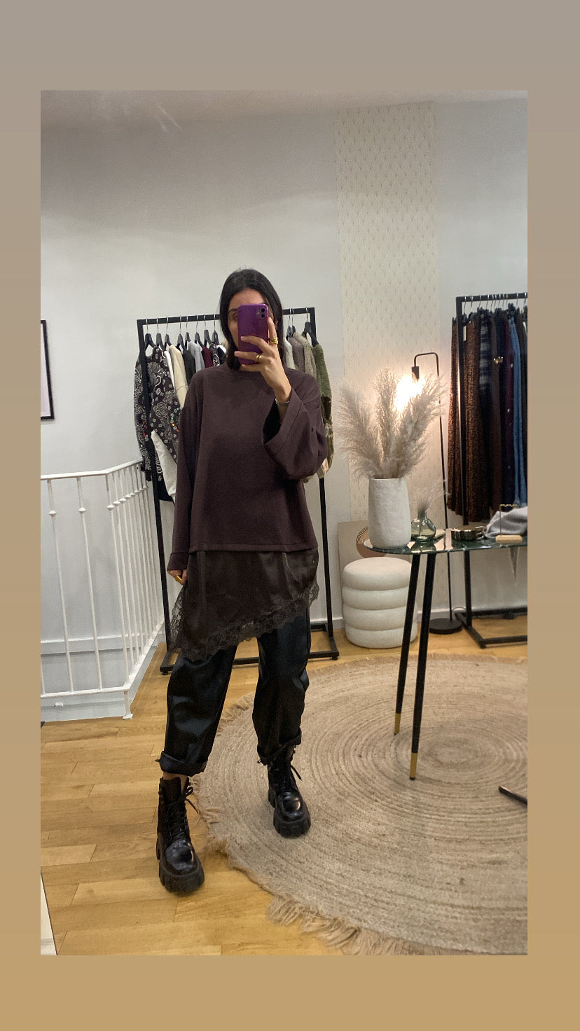 Top « Gabriella » marron