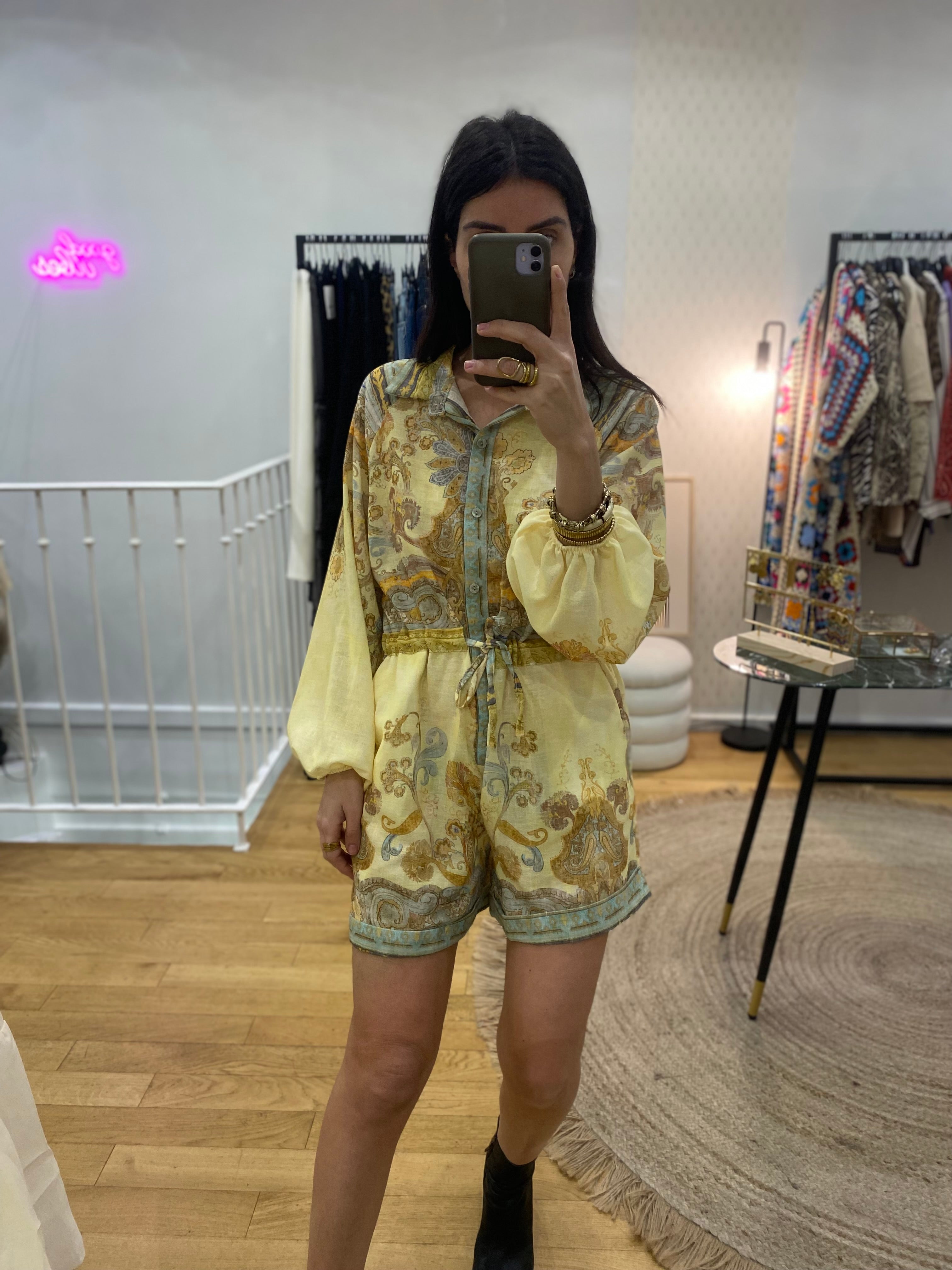 Combi short « Luna » jaune