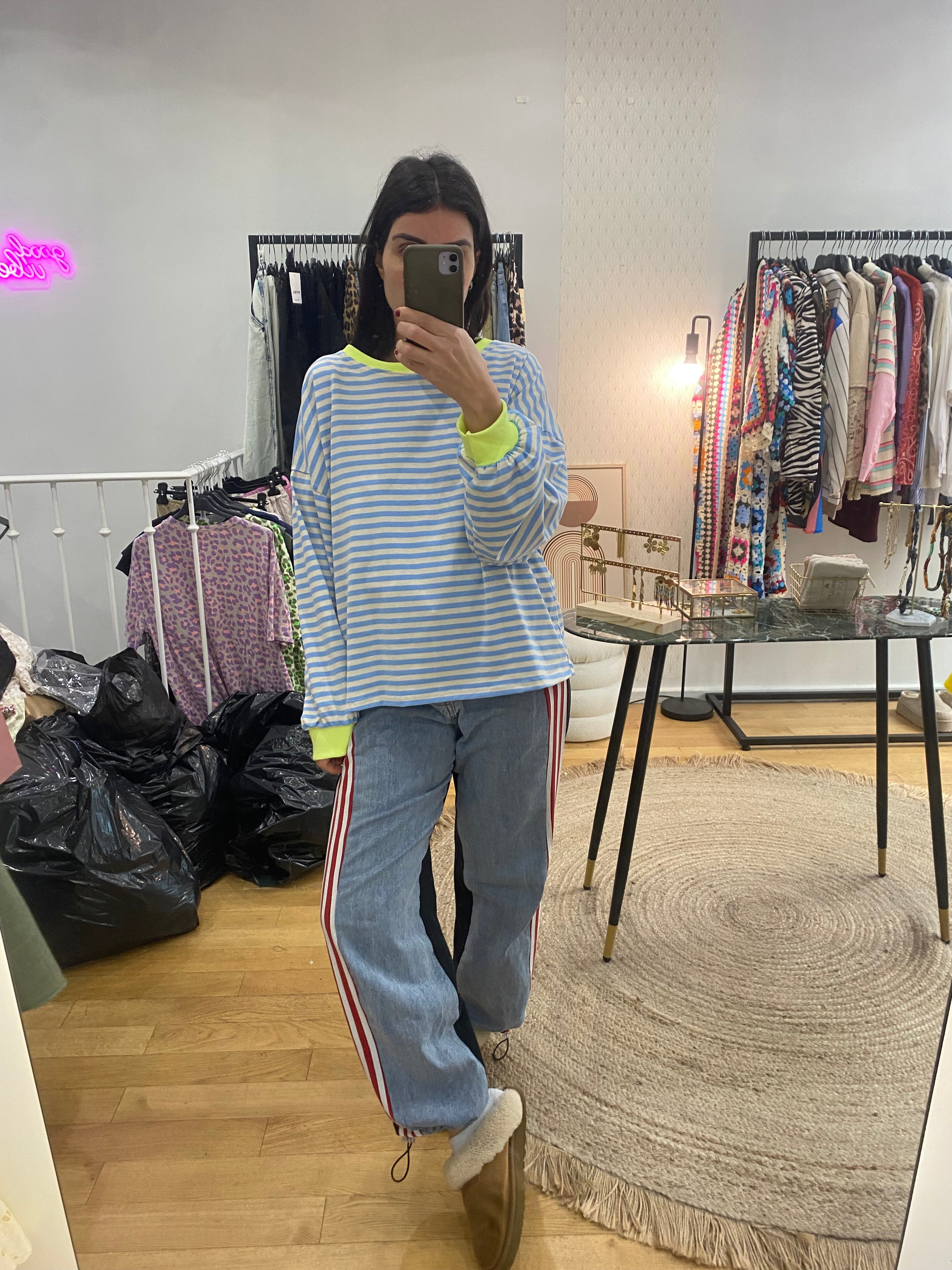 Pull « Louna » rayé bleu