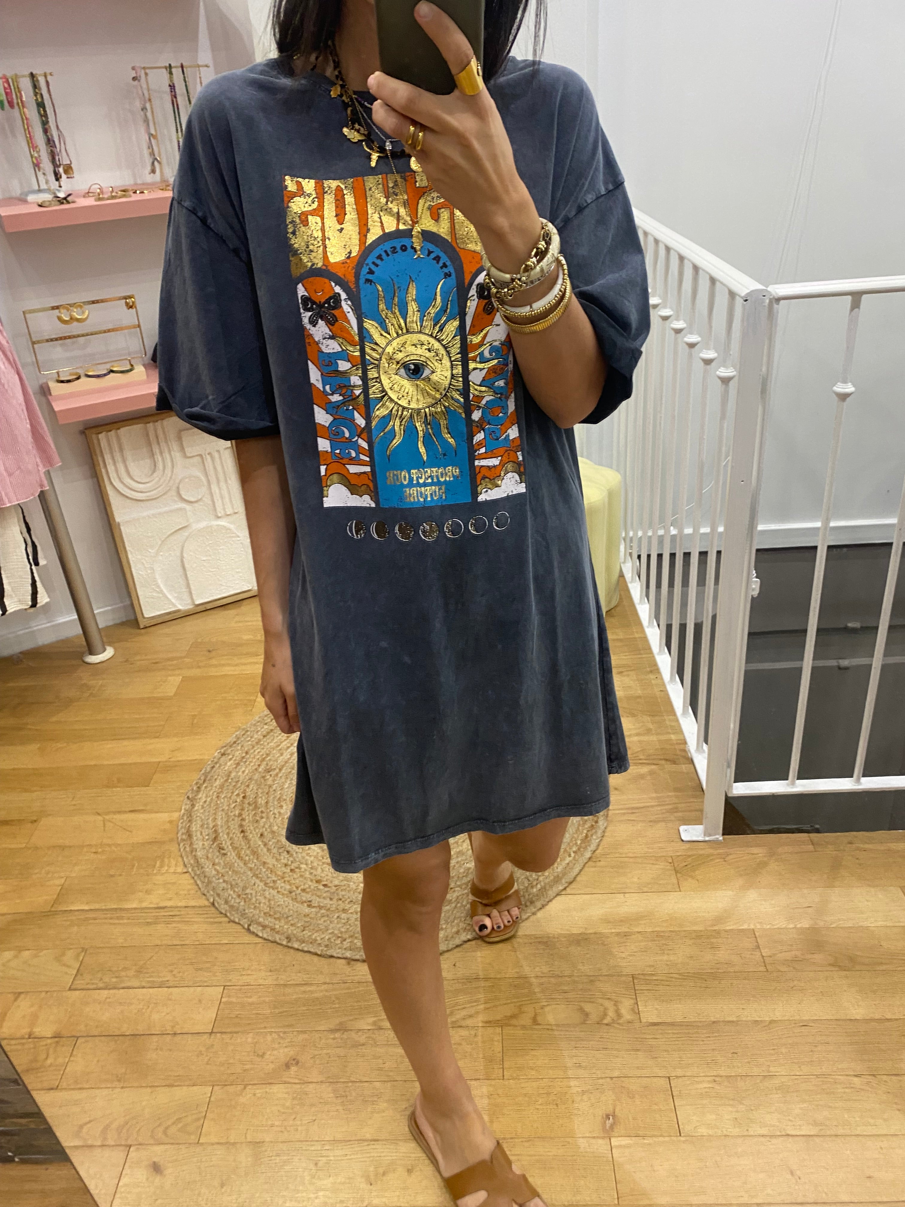 Robe / t-shirt long « cosmos »