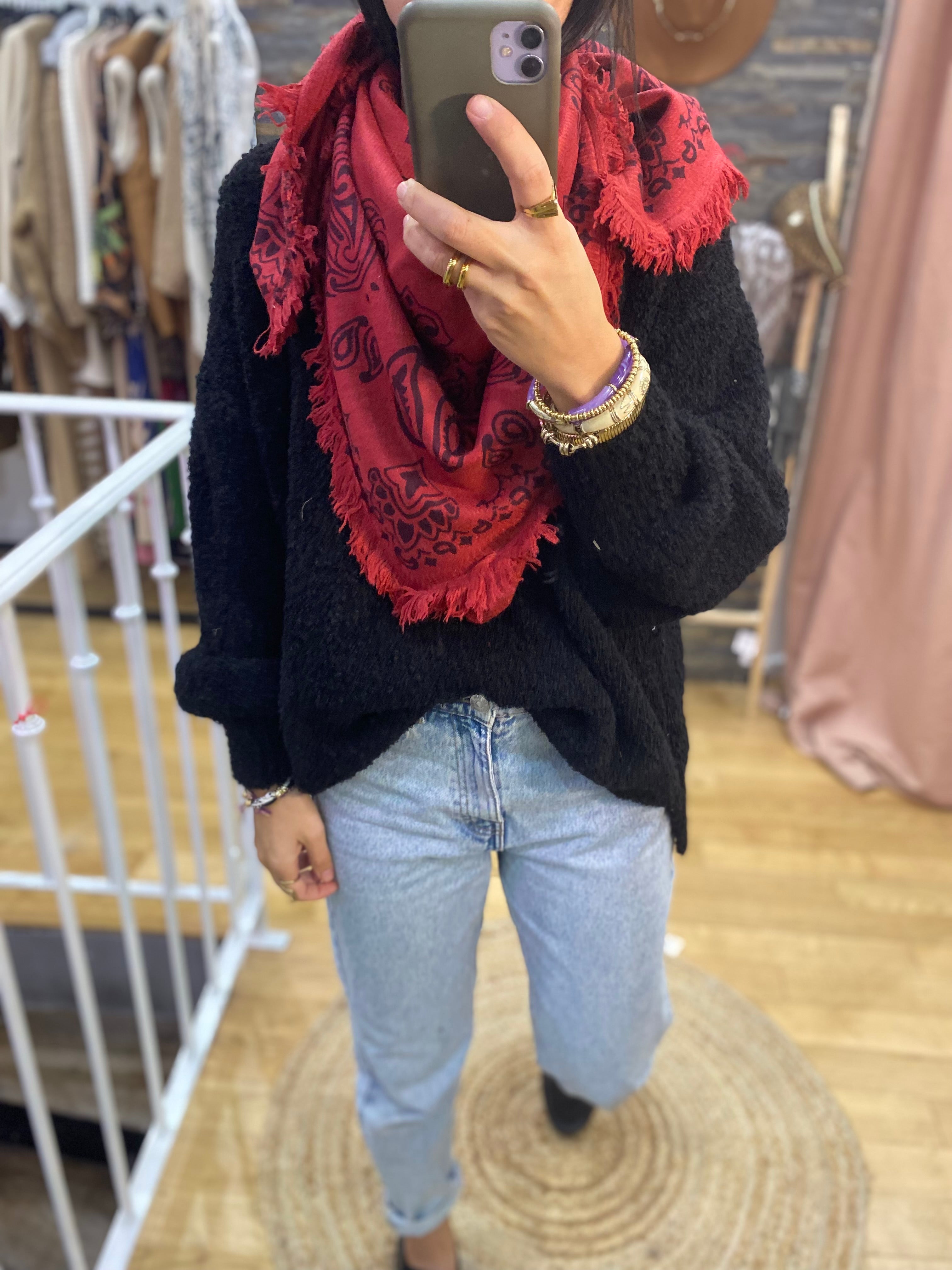 Foulard bandana rouge / Bordeaux